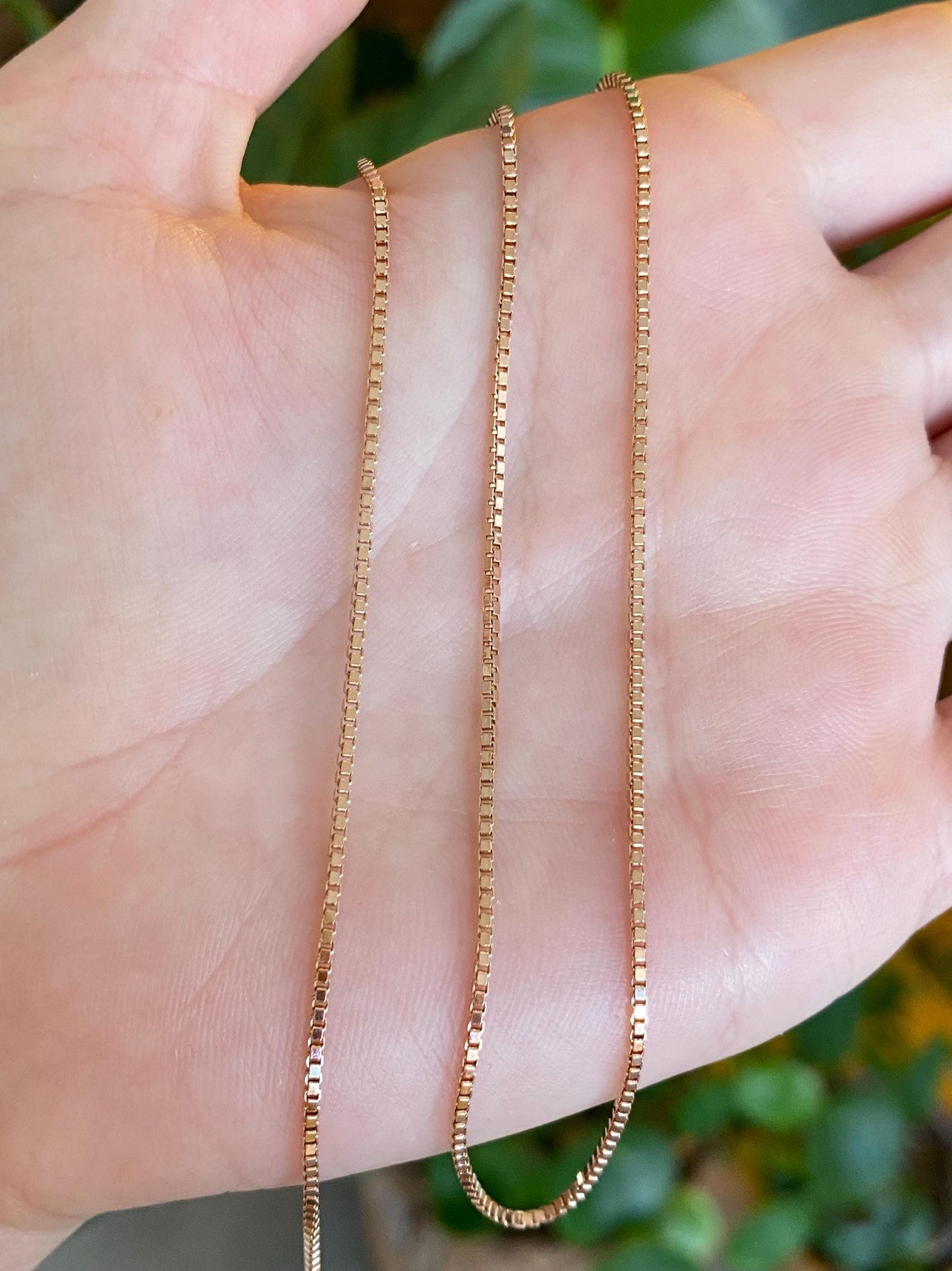 Vintage Solid 14k Rose Gold Box Chain Necklace - 20 inches