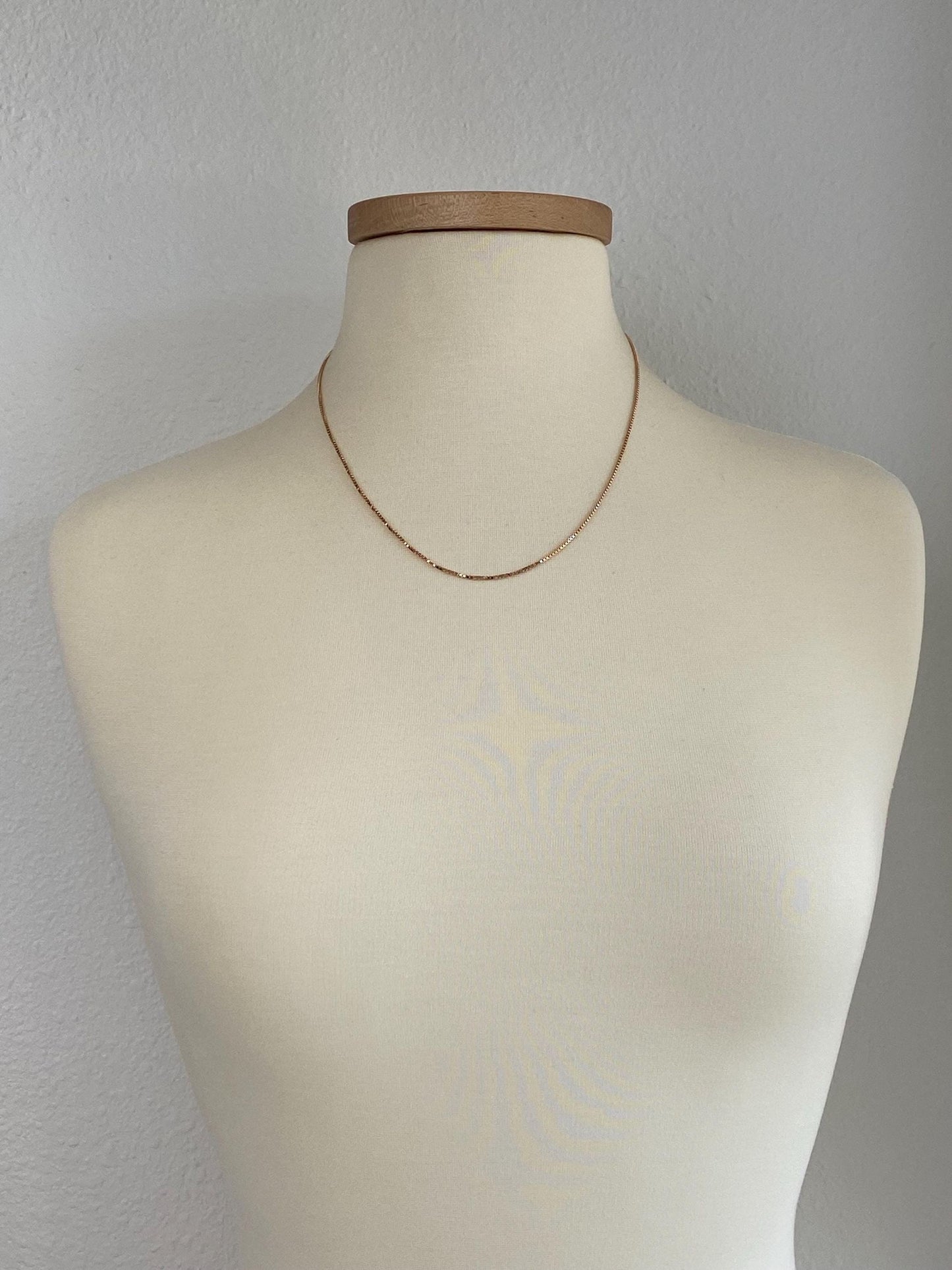 Vintage Solid 14k Rose Gold Box Chain Necklace - 20 inches