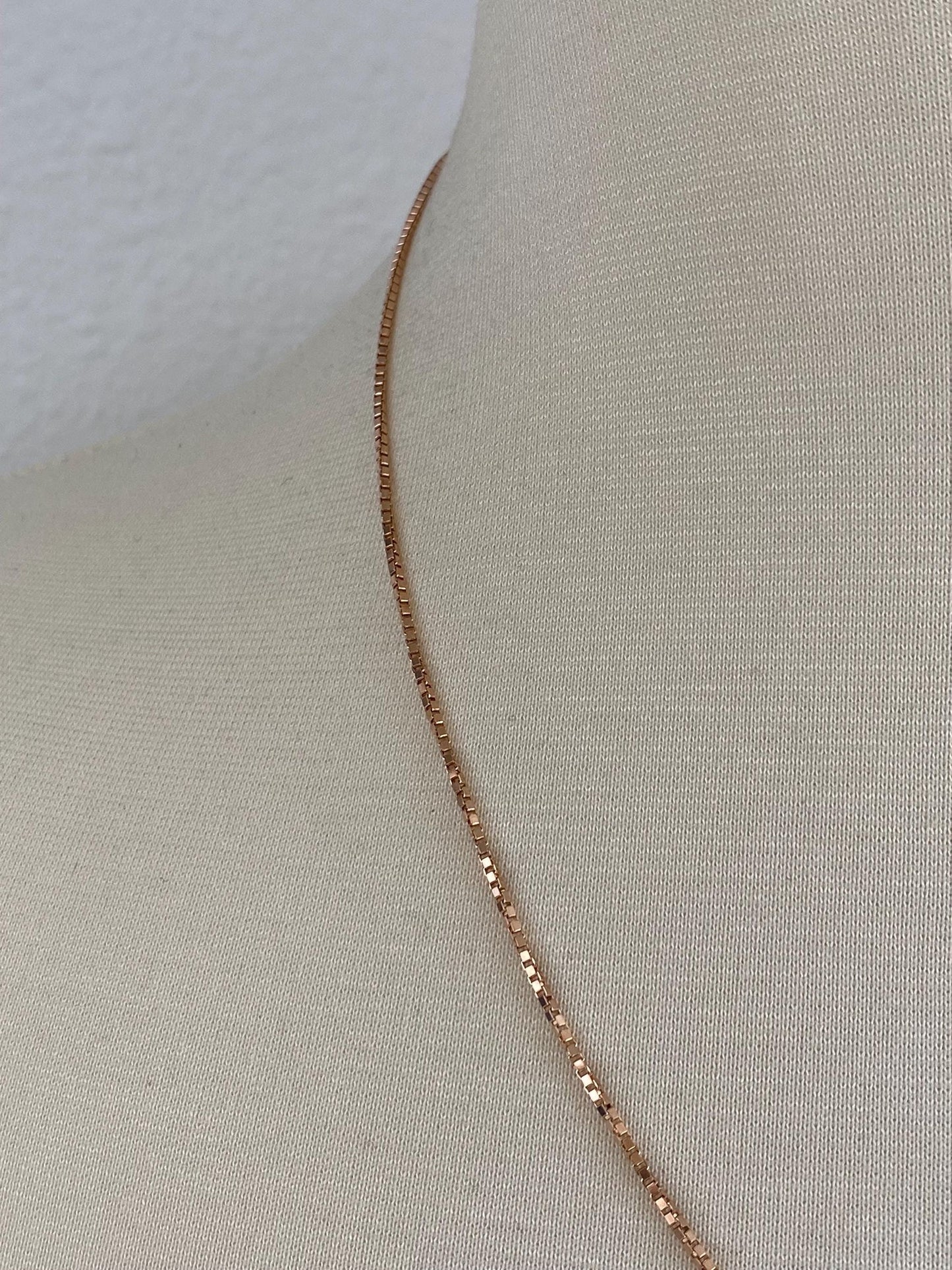 Vintage Solid 14k Rose Gold Box Chain Necklace - 20 inches