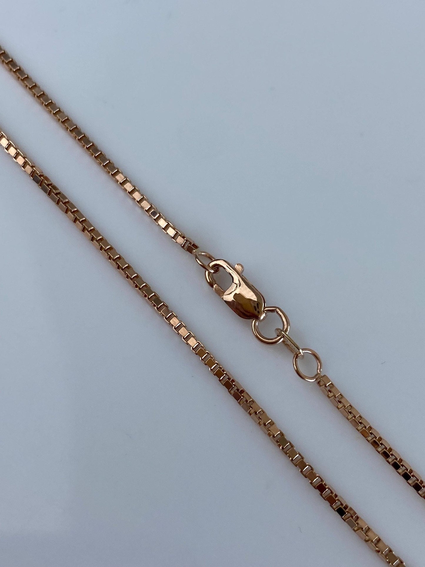 Vintage Solid 14k Rose Gold Box Chain Necklace - 20 inches