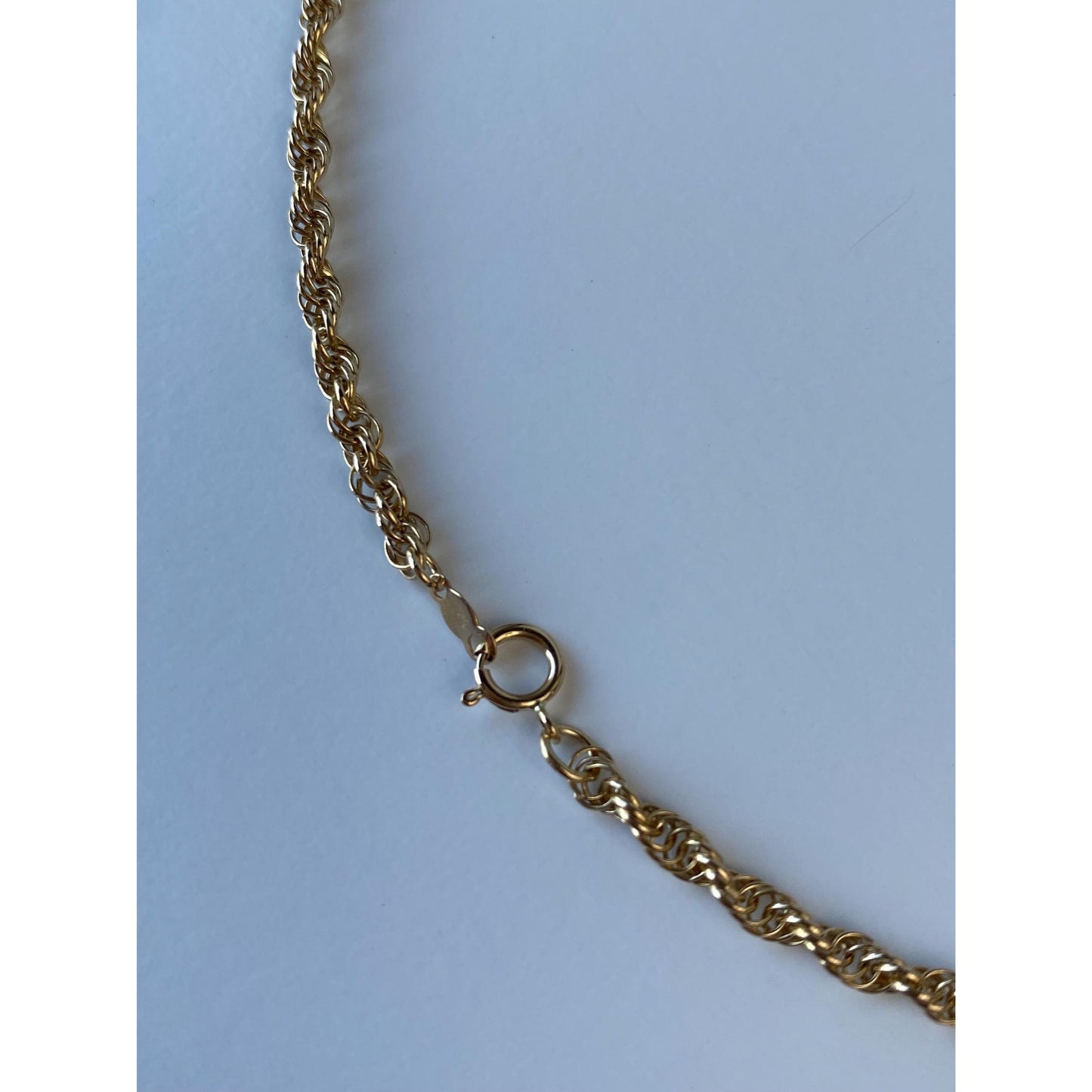 Vintage Solid 14k Yellow Gold Rope Chain Necklace - 30 inches