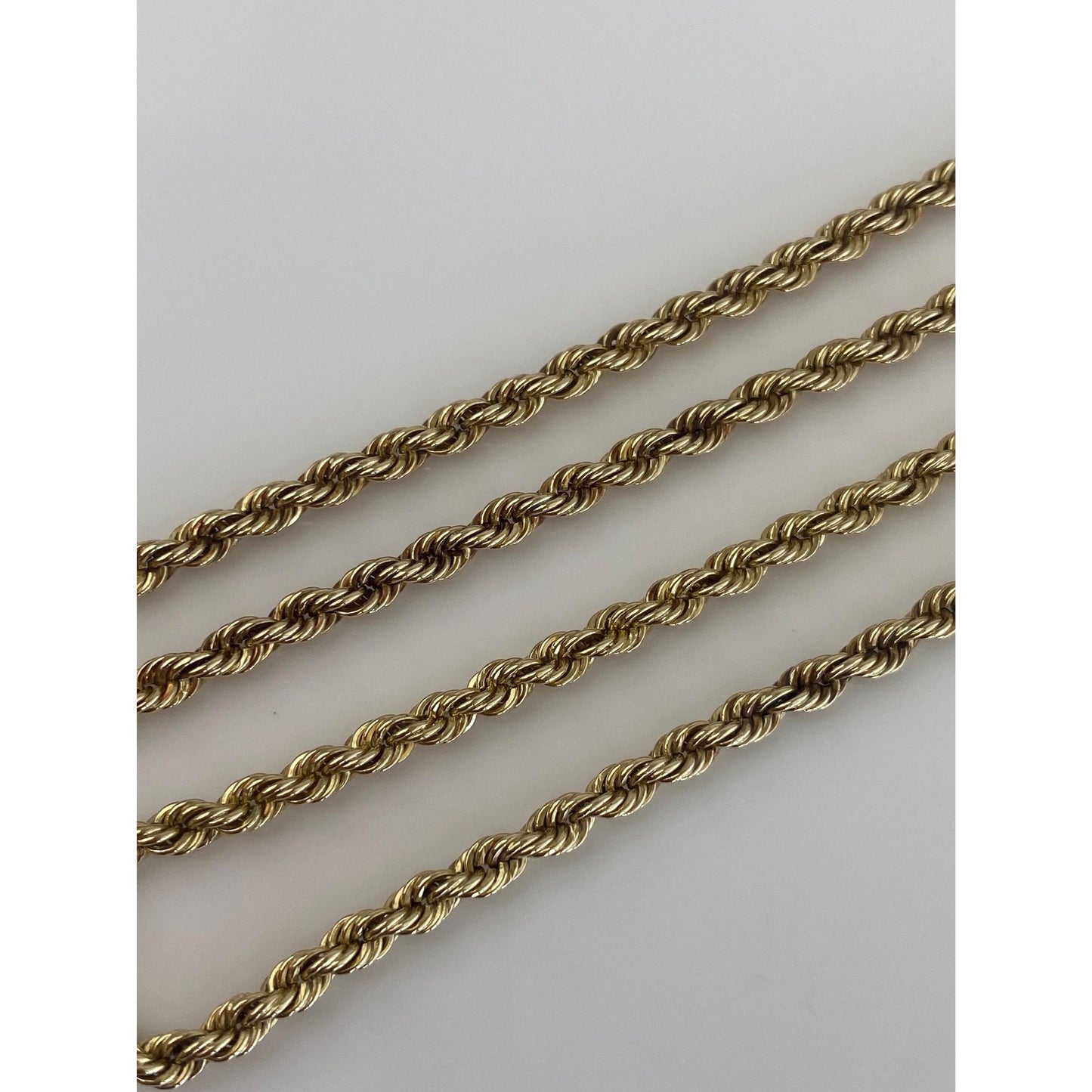 Vintage Solid 14k Yellow Gold Rope Chain Necklace - 18.5 inches