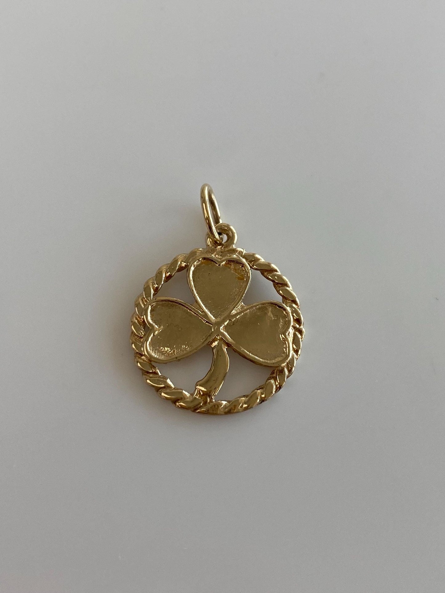 Vintage Solid 9k Yellow Gold Clover Charm