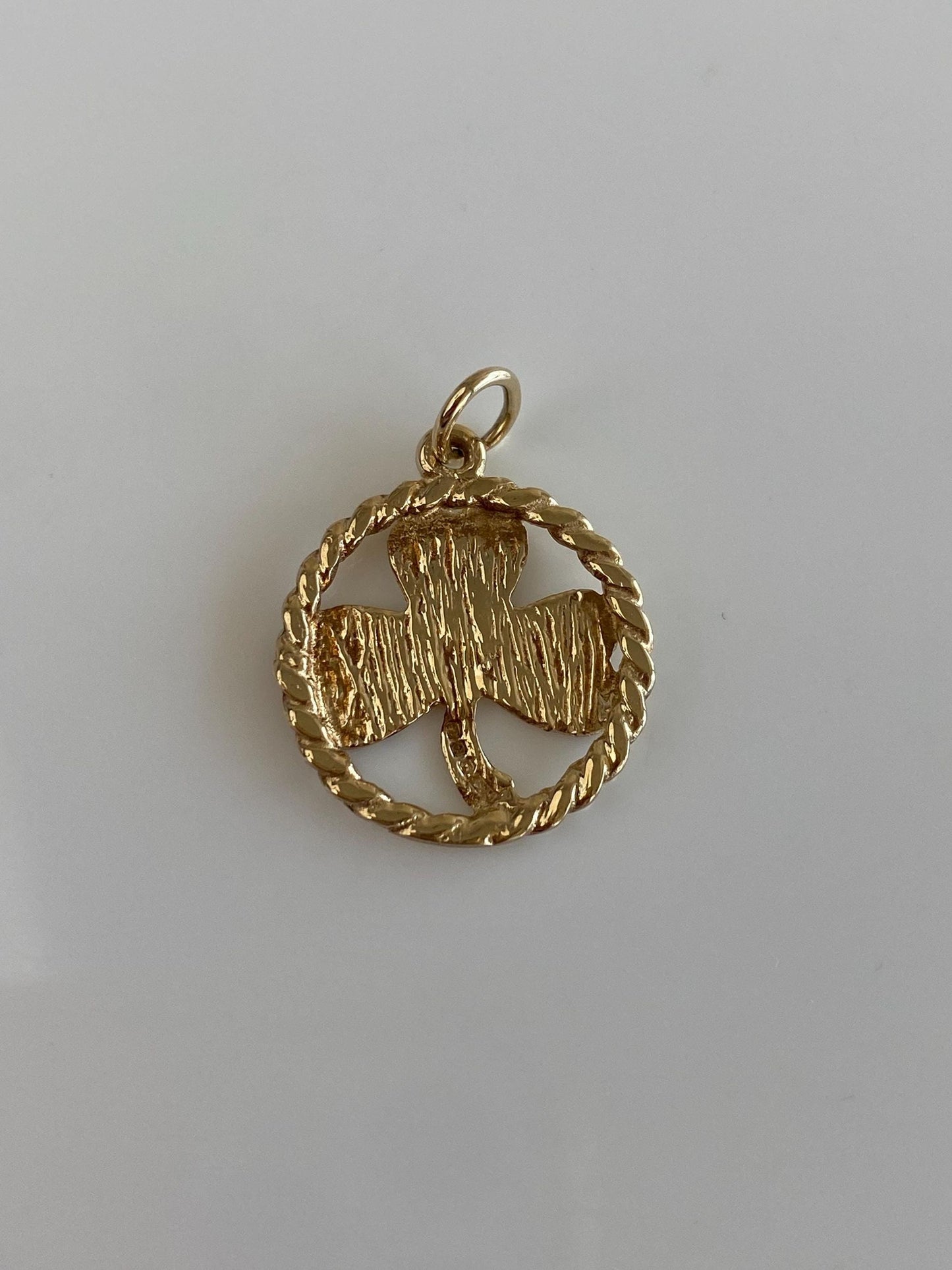 Vintage Solid 9k Yellow Gold Clover Charm