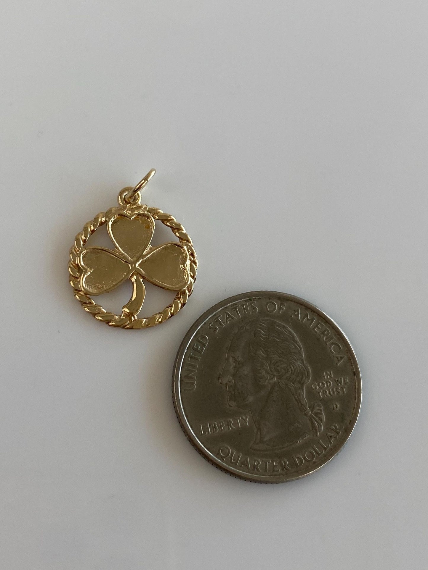 Vintage Solid 9k Yellow Gold Clover Charm