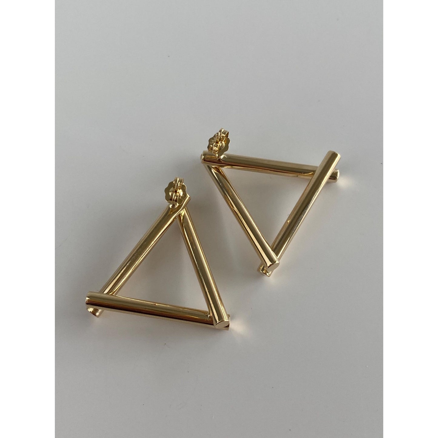 Vintage 14k Yellow Gold Triangle Stud Earrings