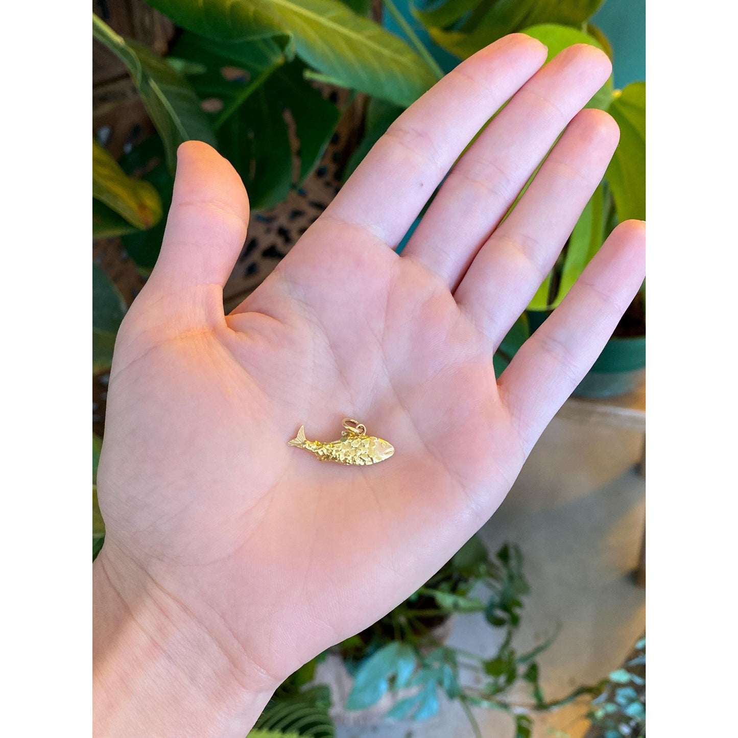 Vintage Solid 18k & 10k Yellow Gold Fish Charm