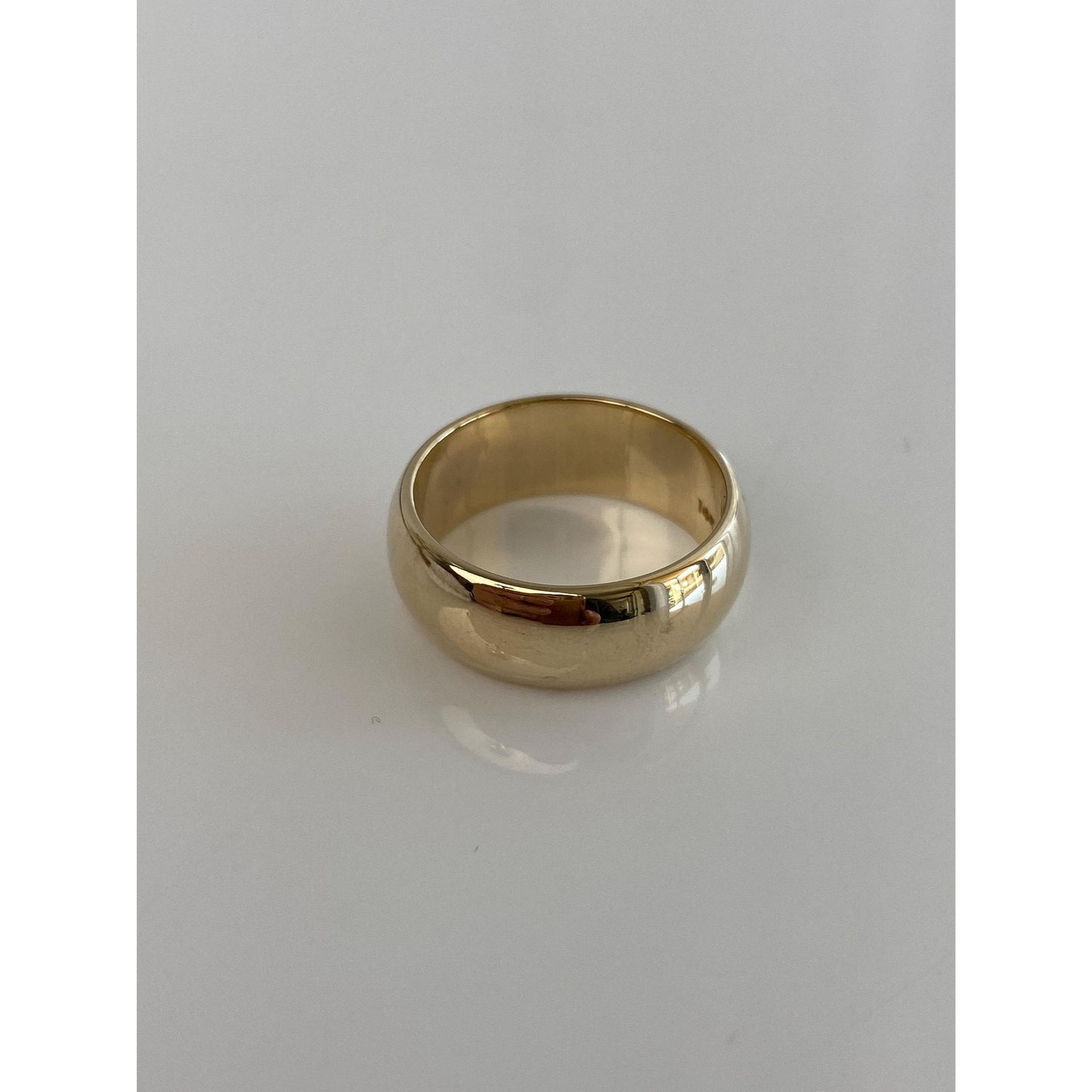 Vintage Solid 14k Yellow Gold Wide Ring Band - Size 6.75