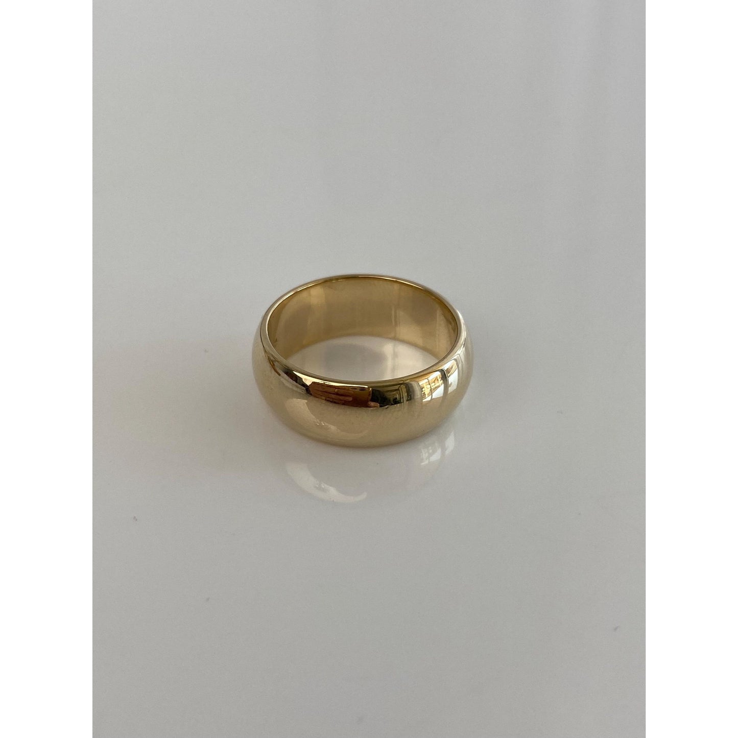 Vintage Solid 14k Yellow Gold Wide Ring Band - Size 6.75