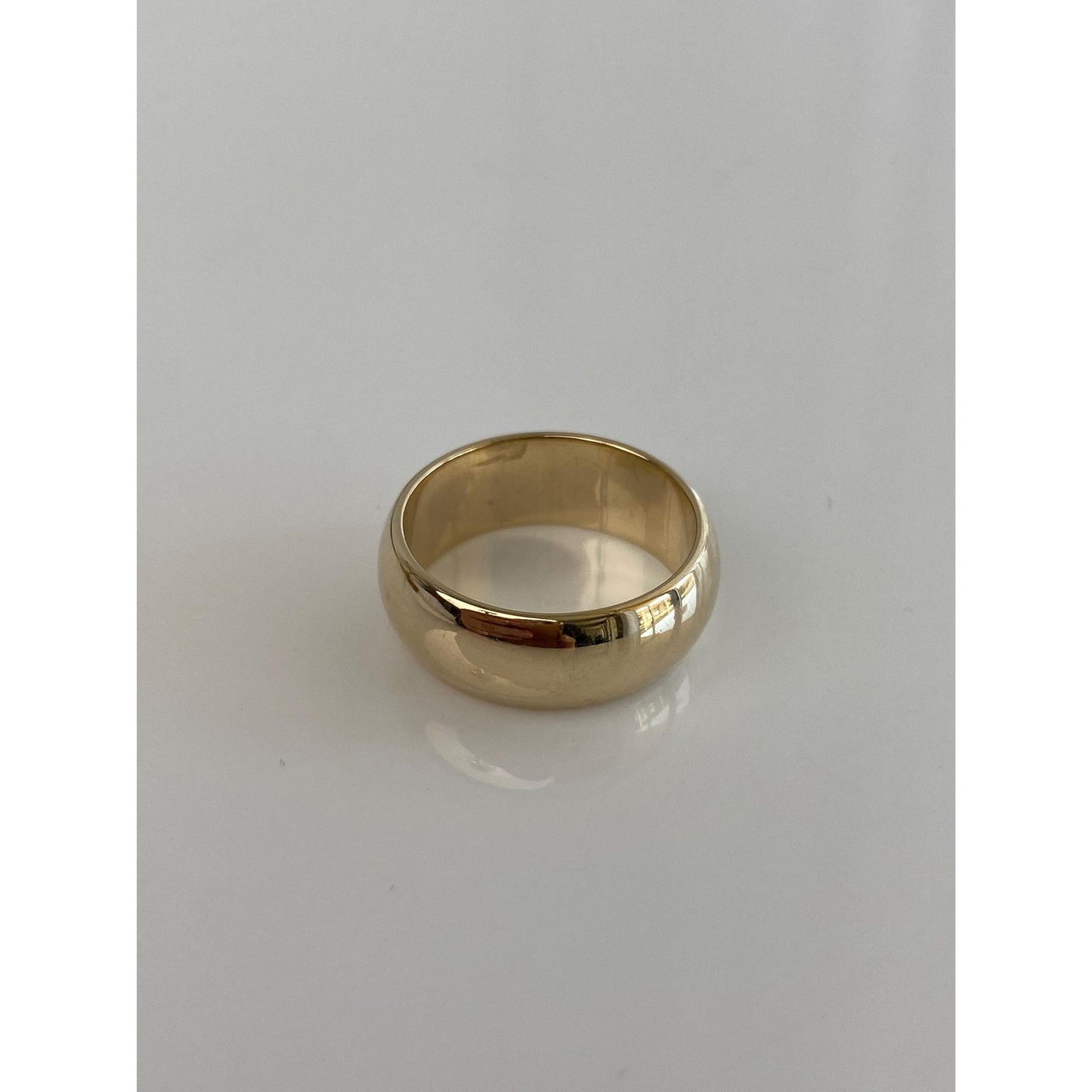 Vintage Solid 14k Yellow Gold Wide Ring Band - Size 6.75