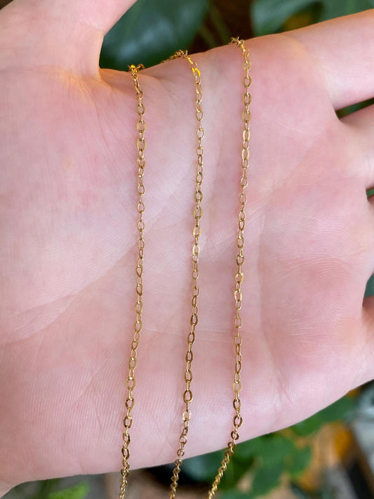 Vintage Solid 20k Yellow Gold Cable Chain Necklace - 19.75 inches