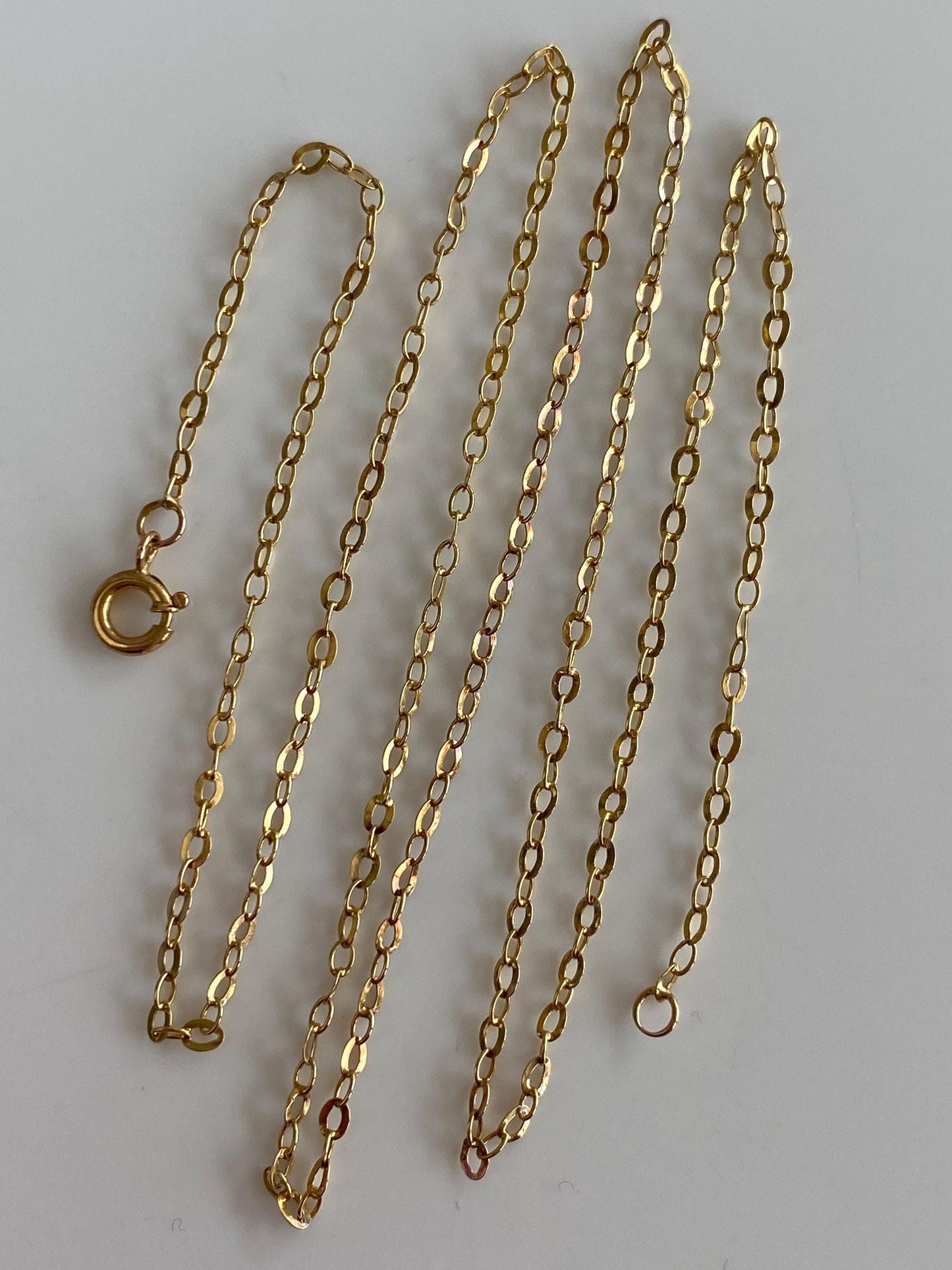 Vintage Solid 20k Yellow Gold Cable Chain Necklace - 19.75 inches