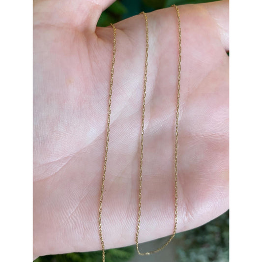 Vintage Solid 14k Yellow Gold Dainty Chain Necklace - 20 inches