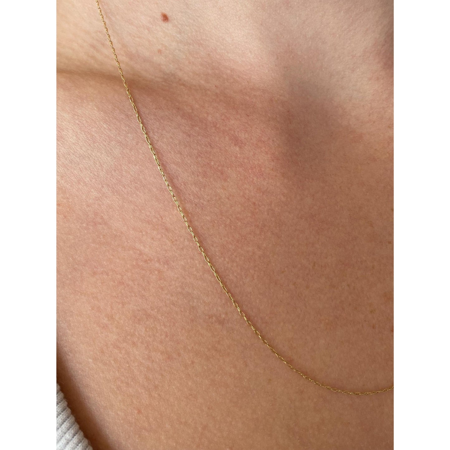 Vintage Solid 14k Yellow Gold Dainty Chain Necklace - 20 inches