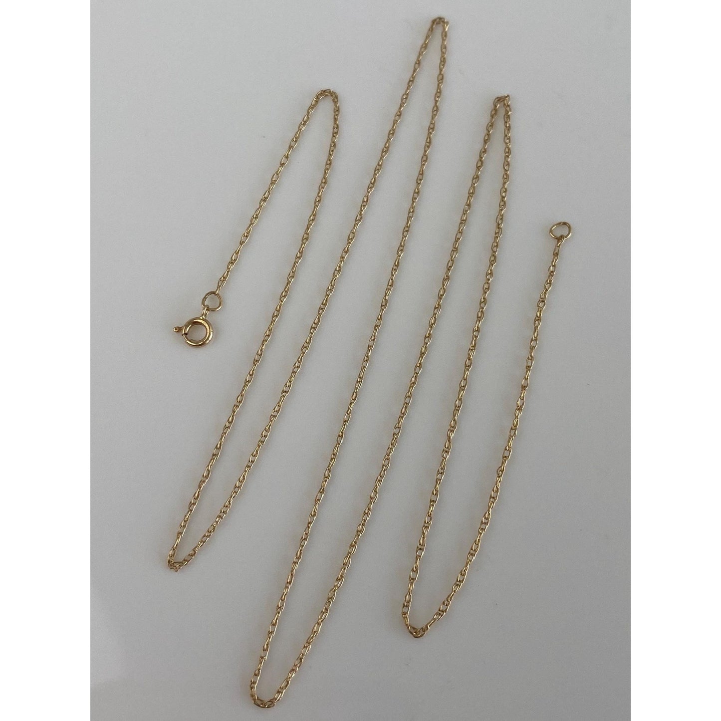 Vintage Solid 14k Yellow Gold Dainty Chain Necklace - 20 inches