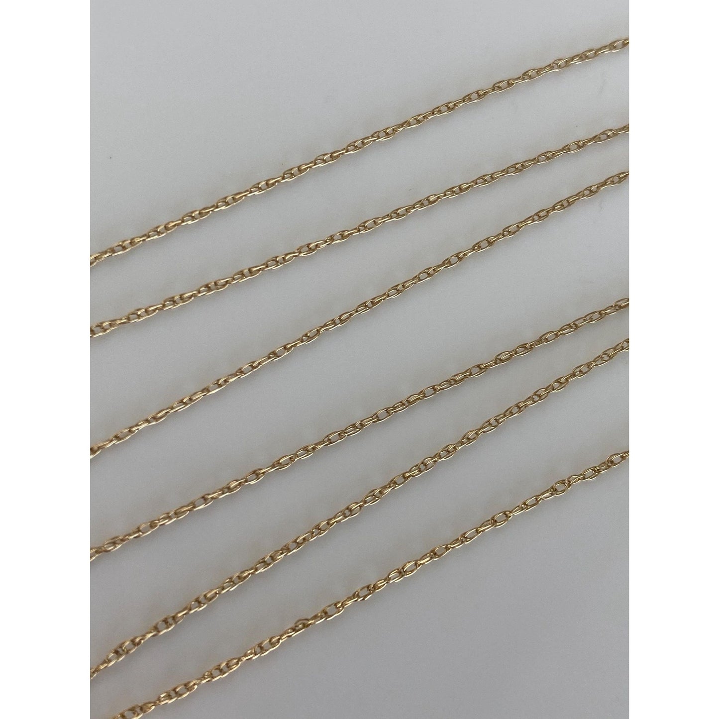 Vintage Solid 14k Yellow Gold Dainty Chain Necklace - 20 inches