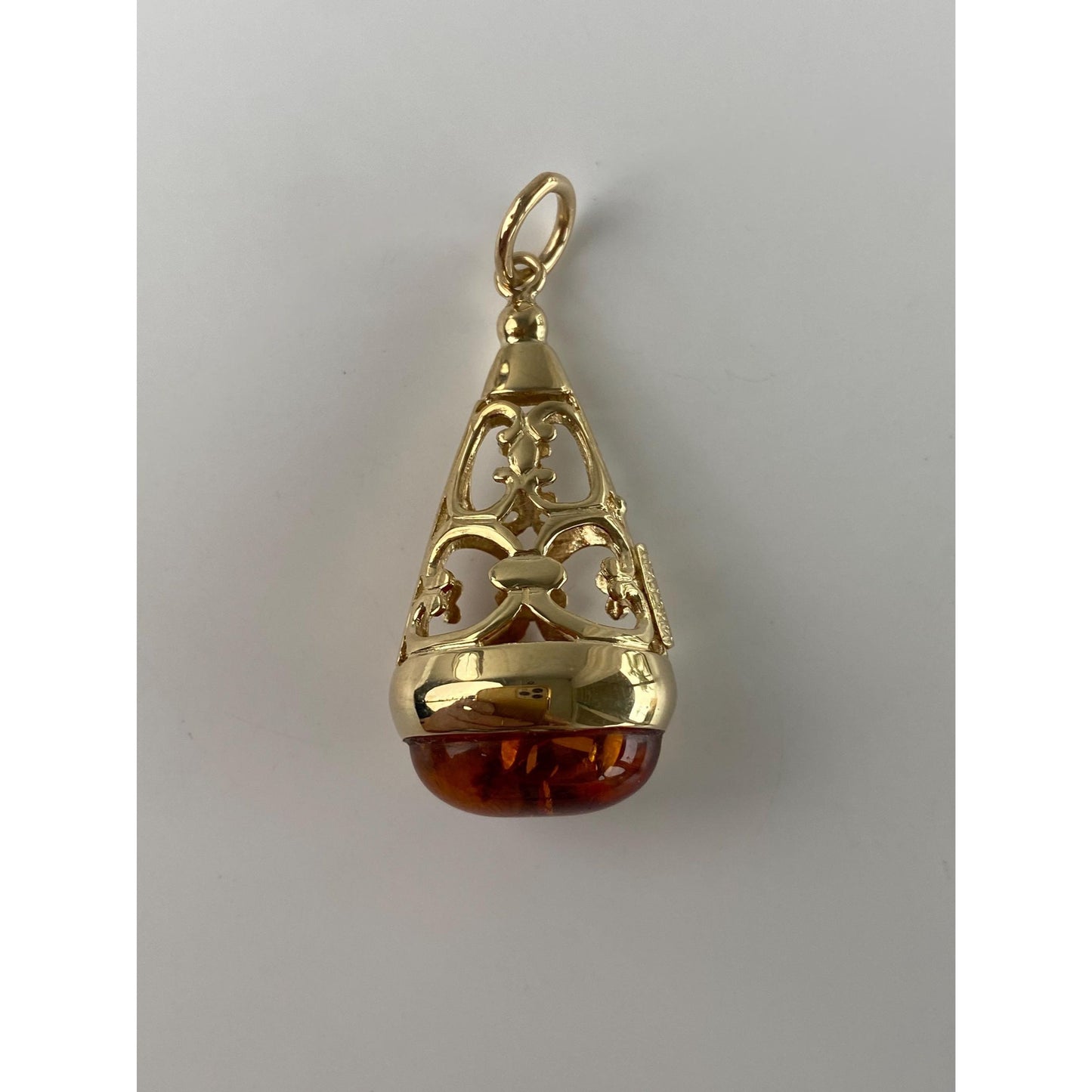 Vintage Solid 14k Yellow Gold Tree Sap Charm