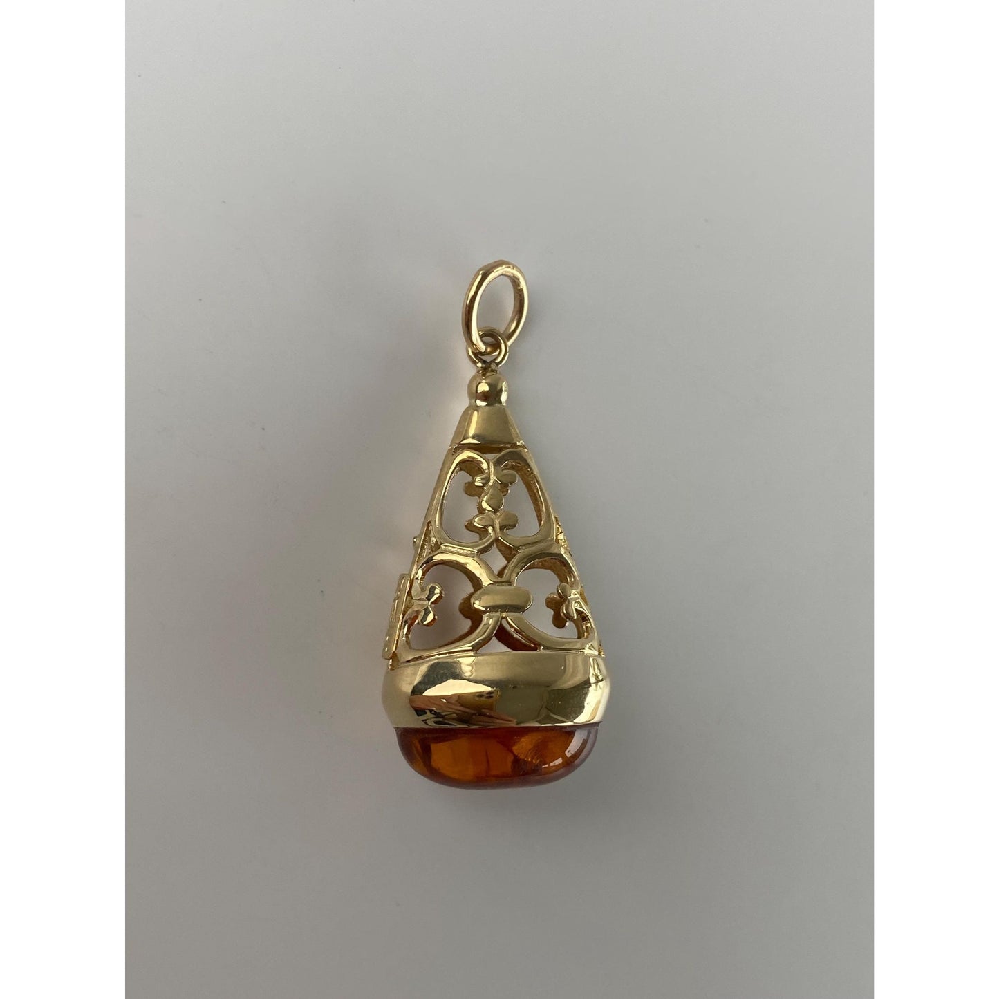 Vintage Solid 14k Yellow Gold Tree Sap Charm