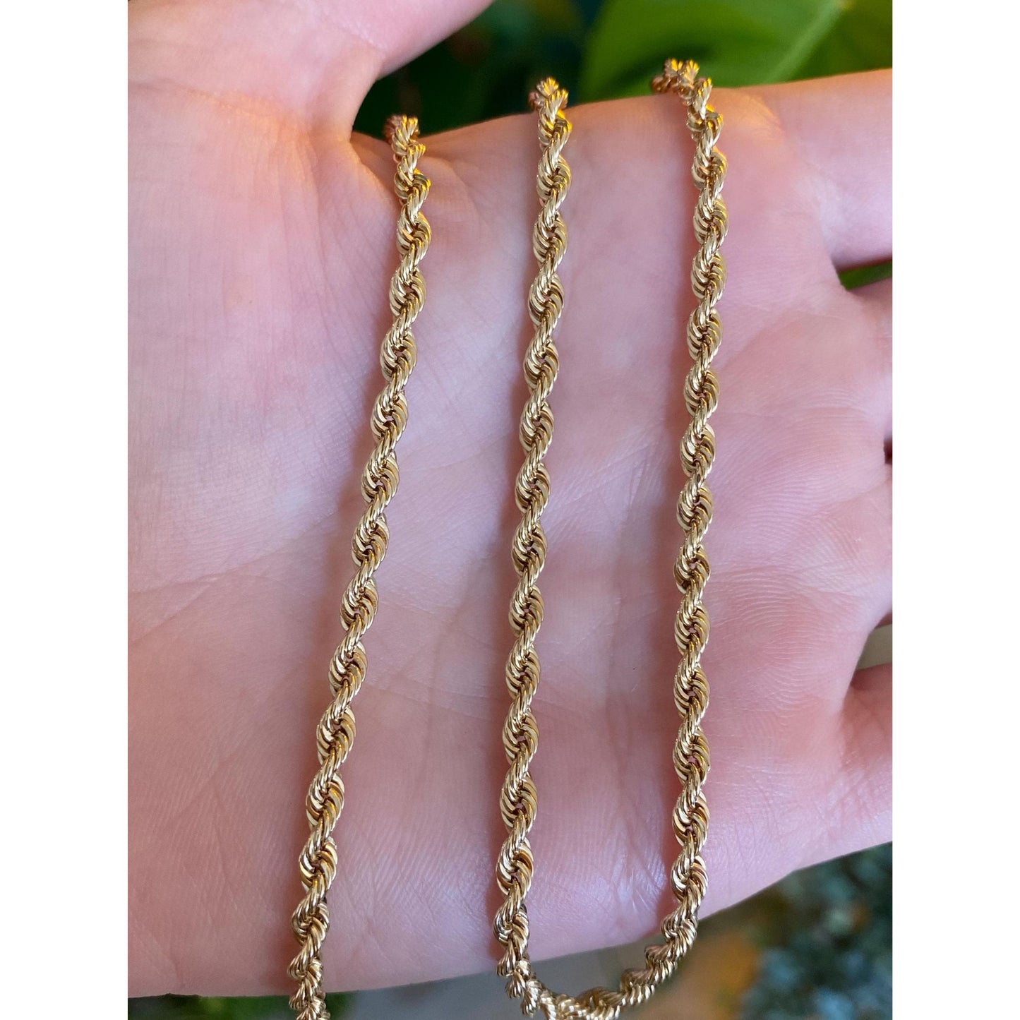 Vintage Solid 14k Yellow Gold Rope Chain Necklace - 16.5 inches