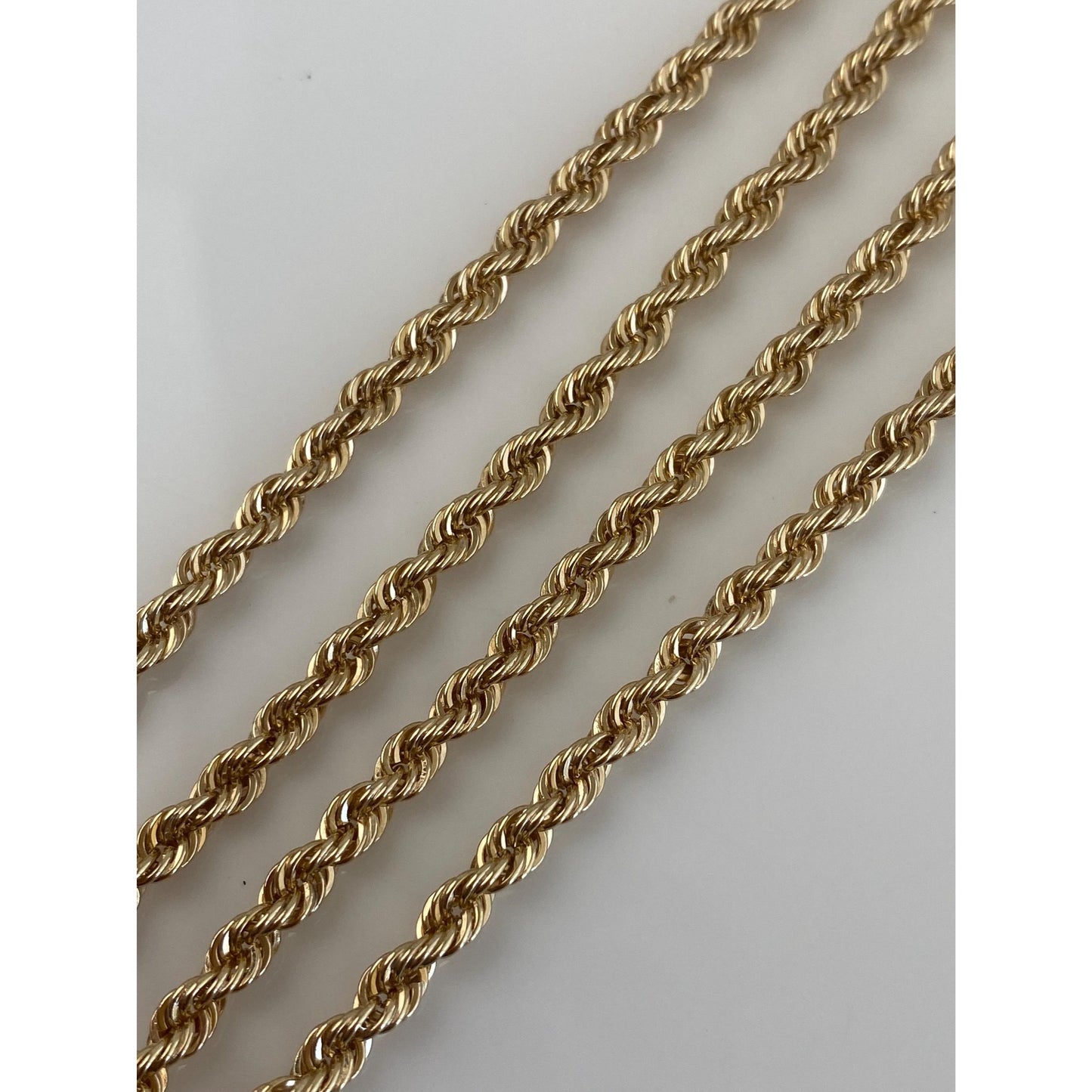 Vintage Solid 14k Yellow Gold Rope Chain Necklace - 16.5 inches