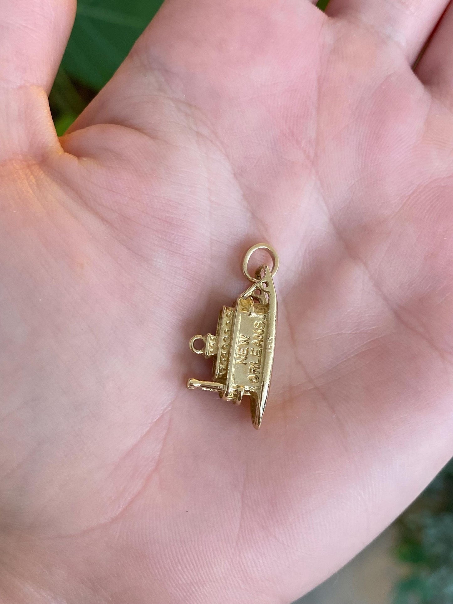 Vintage Solid 14k Yellow Gold New Orleans Tugboat Charm