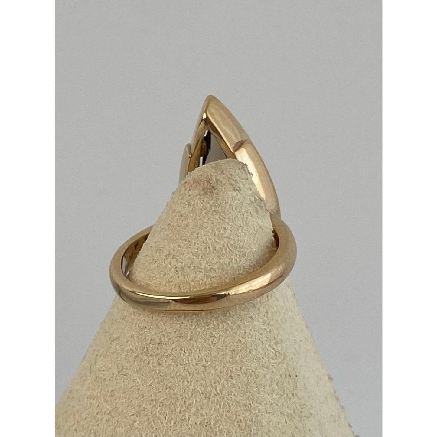 Vintage Solid 10k Yellow Gold Smokey Quartz Marquise Ring - Size 3.75