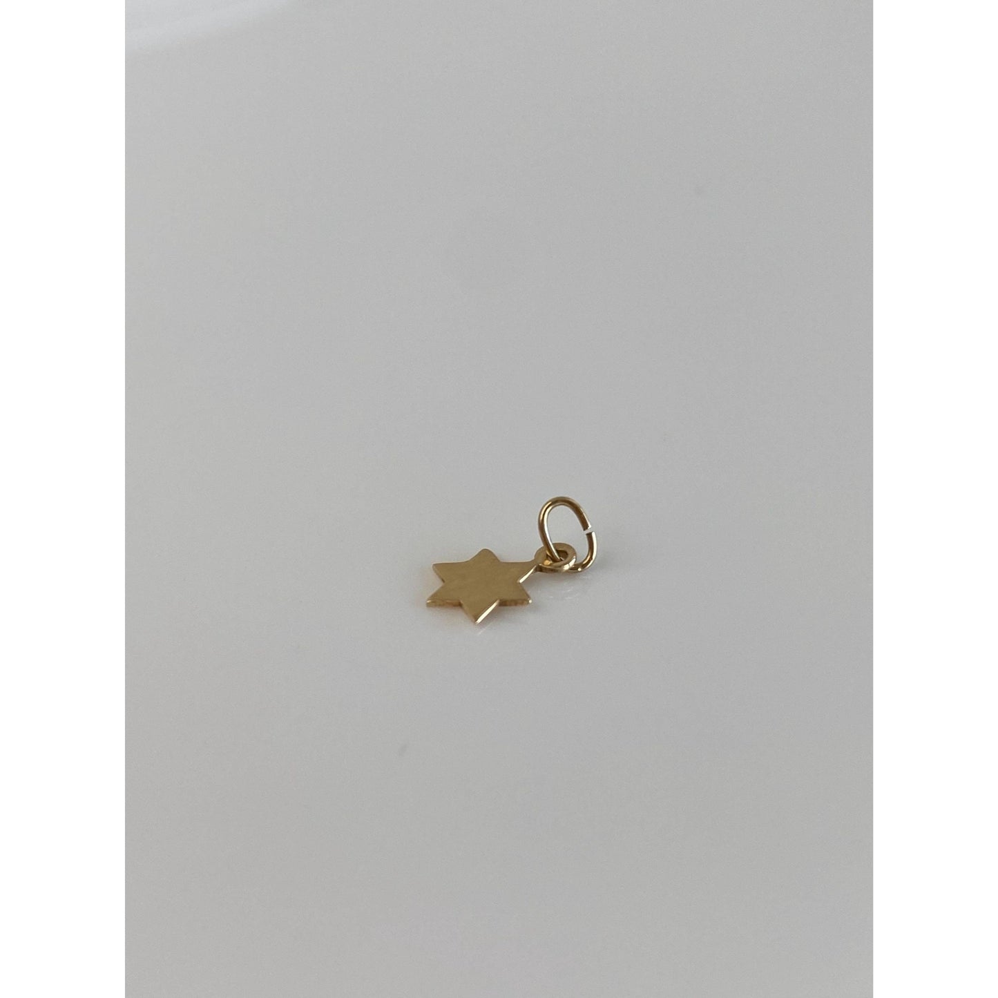 Vintage Solid 14k Yellow Gold Tiny Star Charm