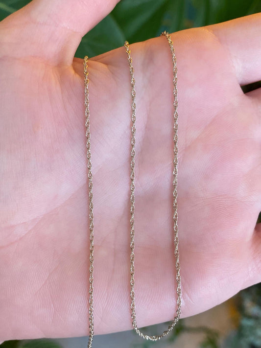 Vintage Solid 14k Yellow Gold Chain Necklace - 16.25 inches