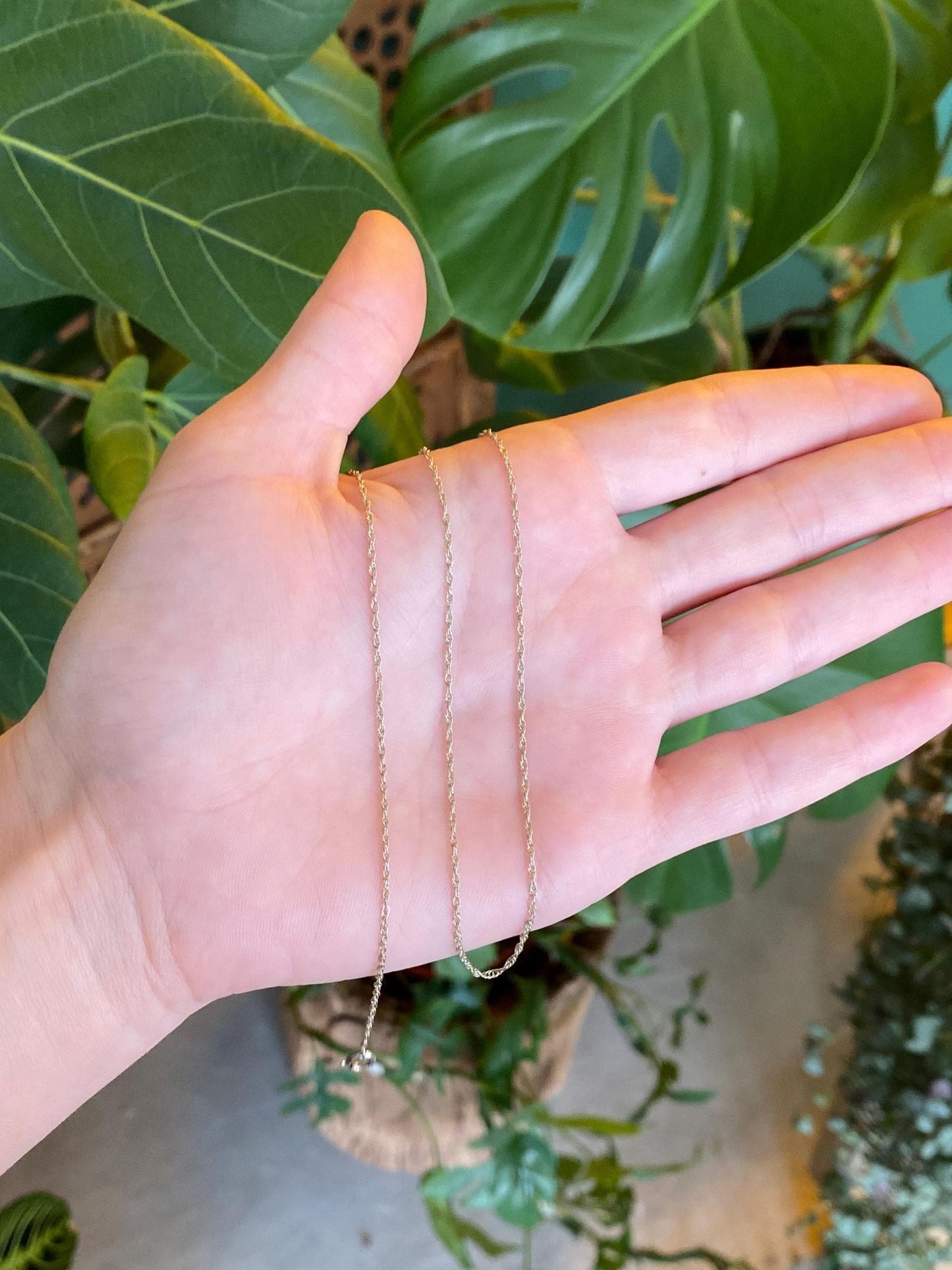 Vintage Solid 14k Yellow Gold Chain Necklace - 16.25 inches