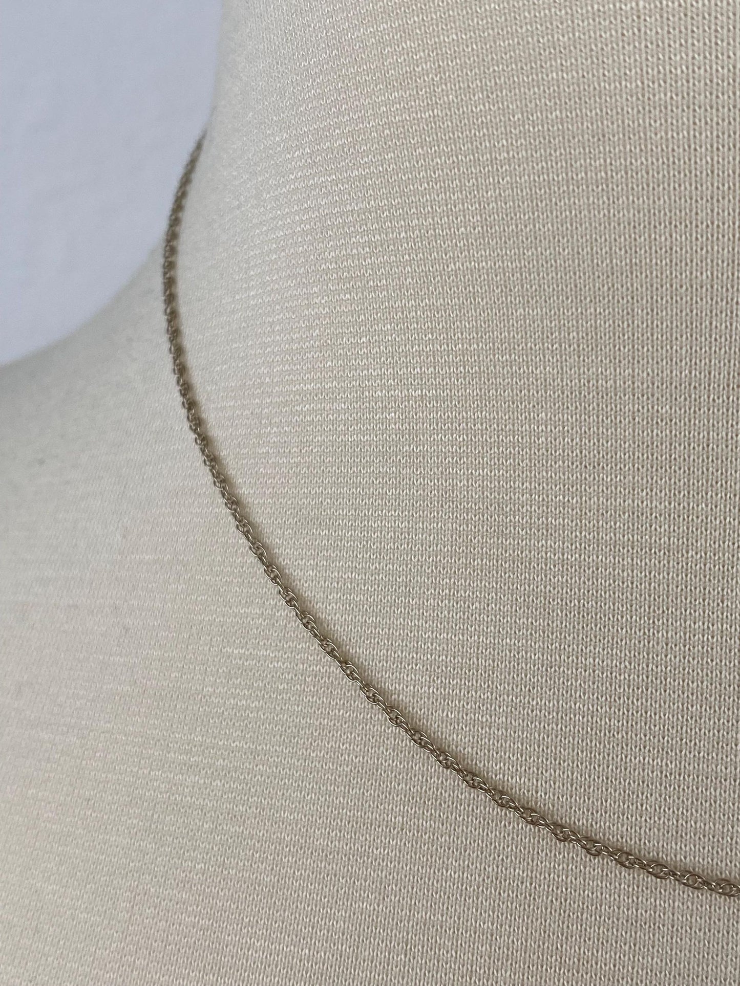 Vintage Solid 14k Yellow Gold Chain Necklace - 16.25 inches