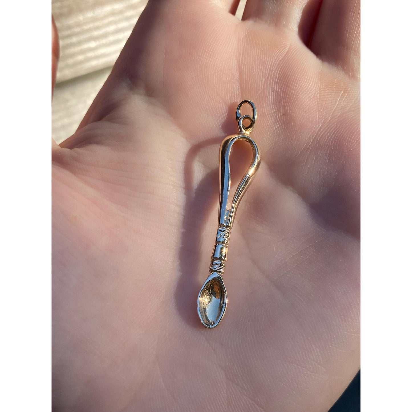 Vintage Solid 14k Yellow Gold Spoon Charm