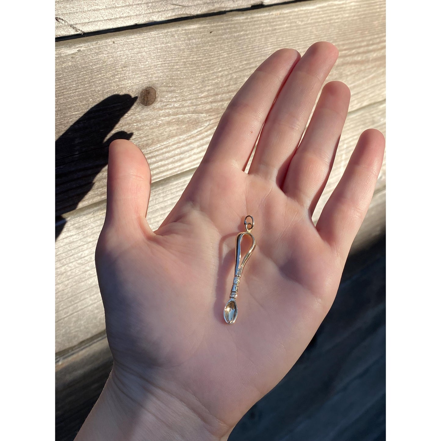 Vintage Solid 14k Yellow Gold Spoon Charm