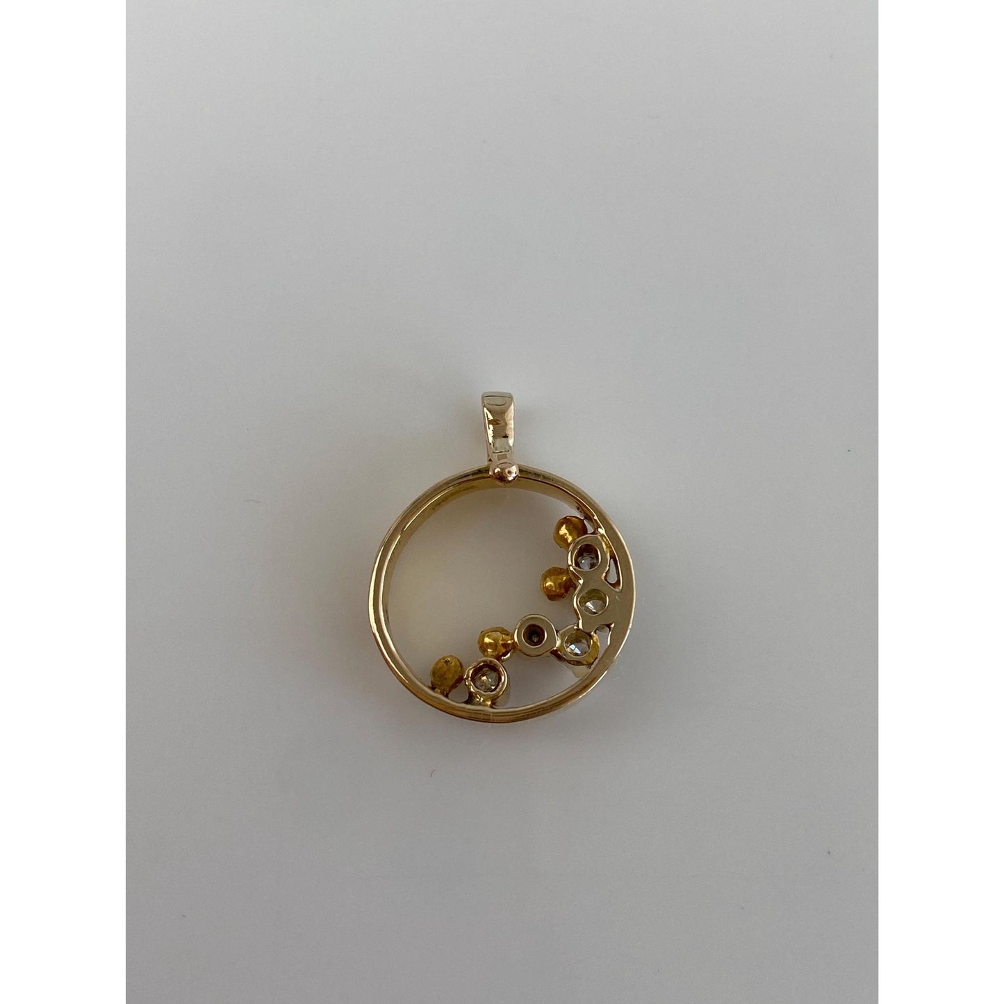 Vintage Solid 14k Yellow Gold Diamond Charm