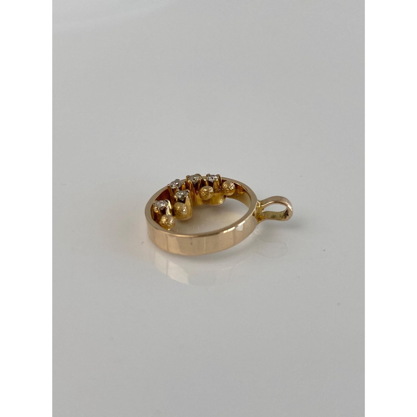 Vintage Solid 14k Yellow Gold Diamond Charm