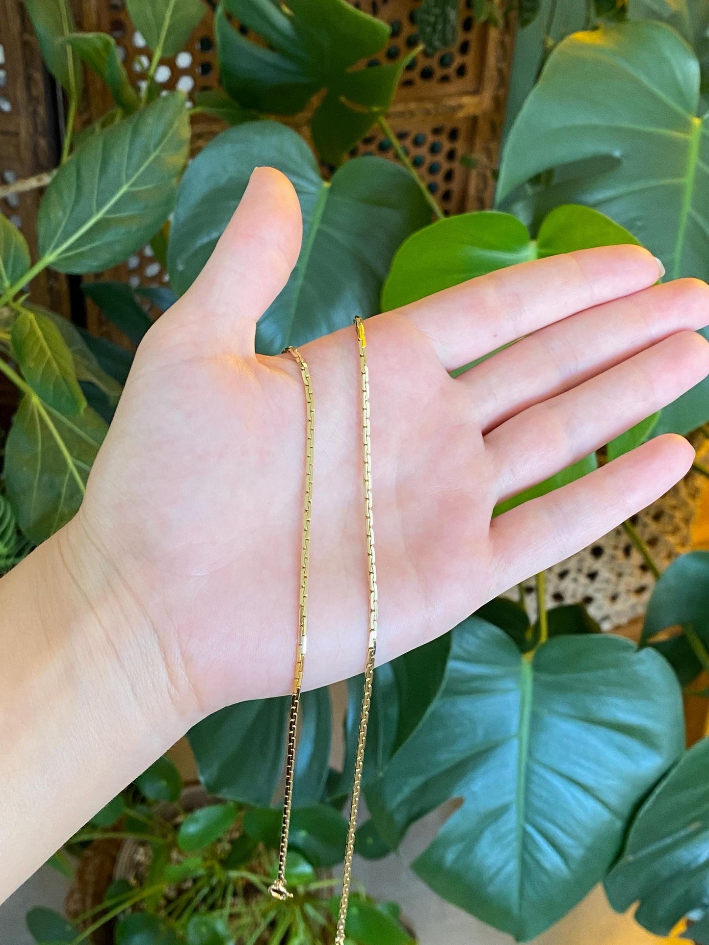 Vintage Solid 14k Yellow Gold C Link Chain Necklace - 22.5 inches