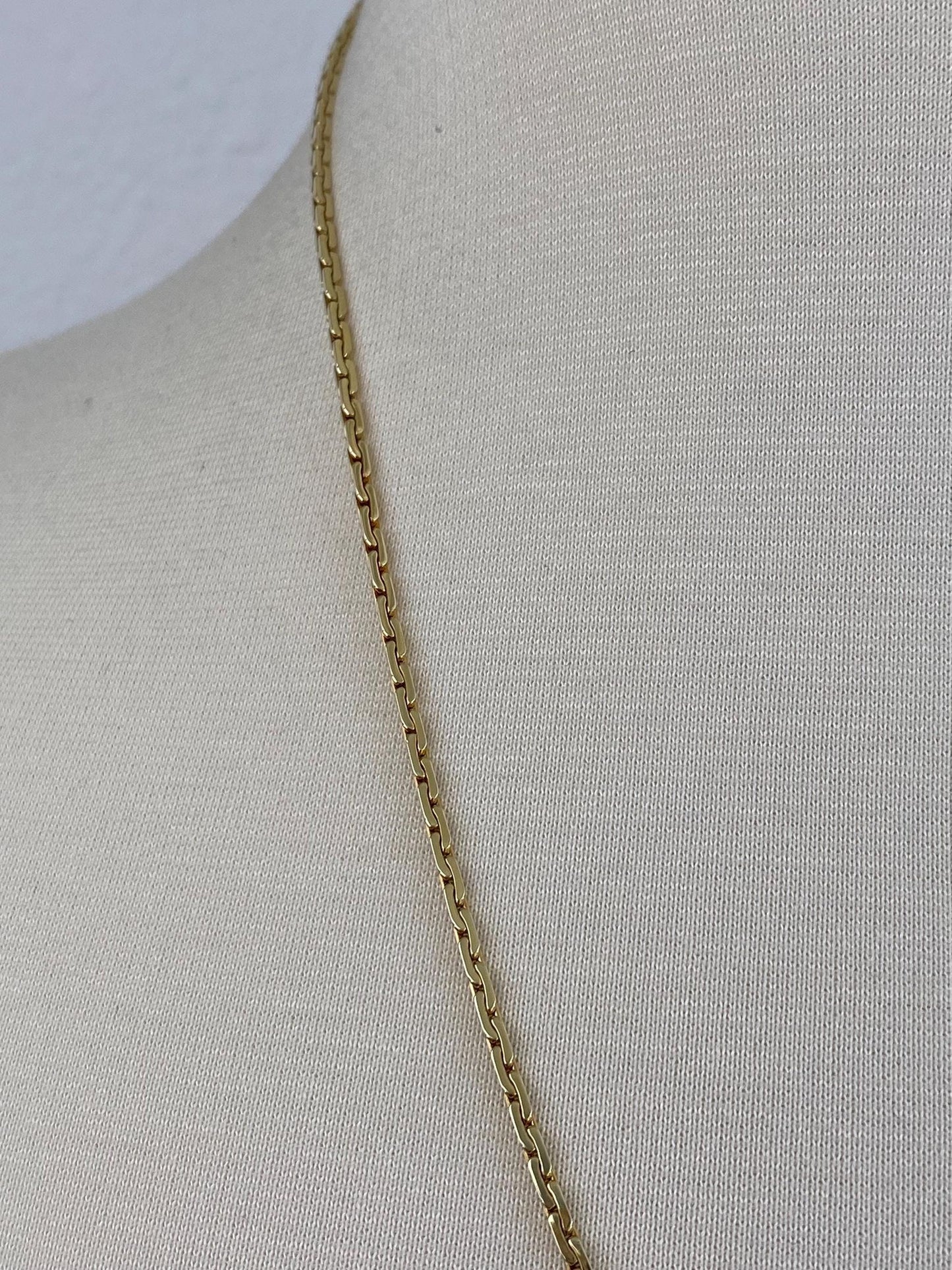Vintage Solid 14k Yellow Gold C Link Chain Necklace - 22.5 inches
