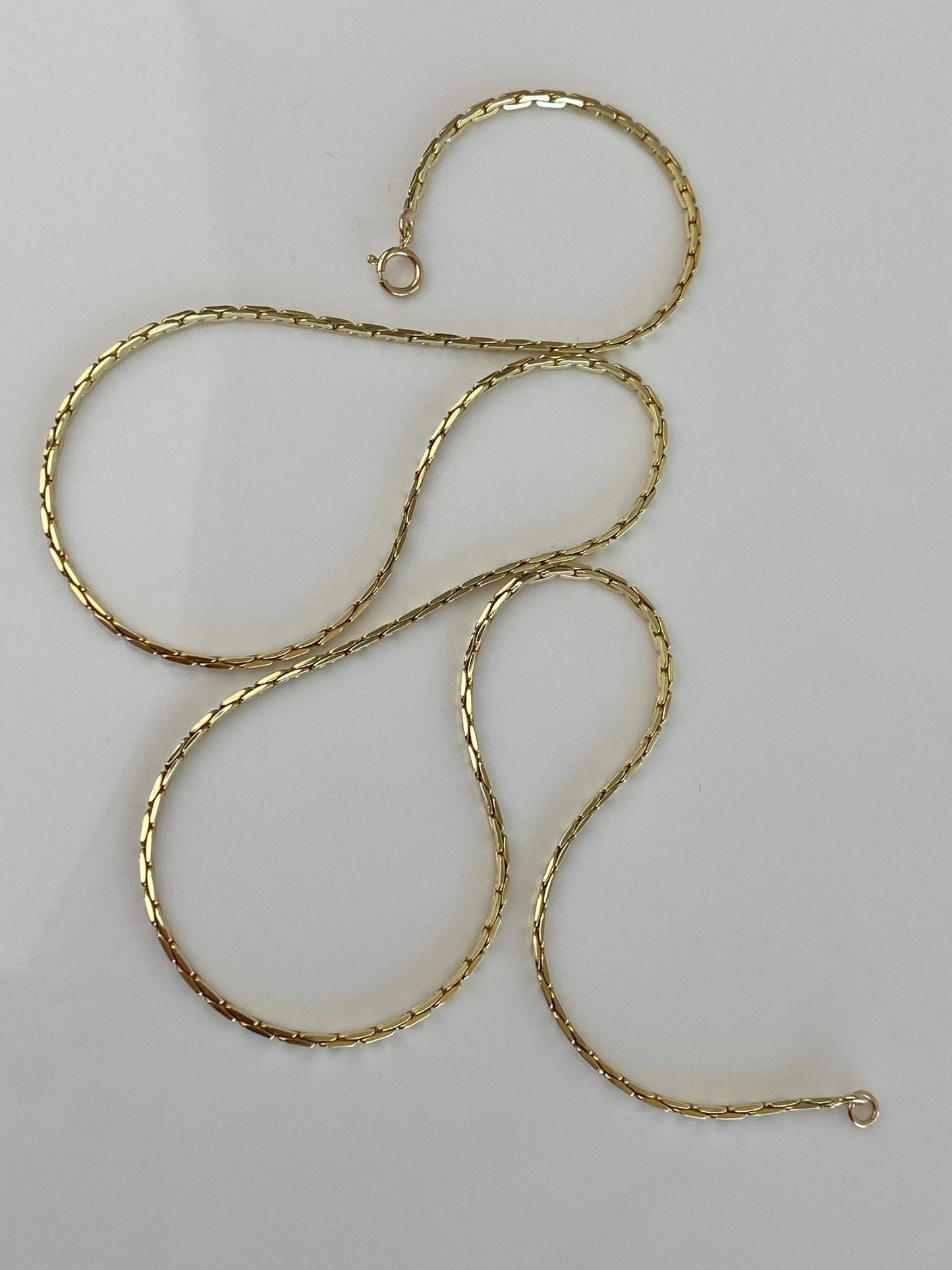 Vintage Solid 14k Yellow Gold C Link Chain Necklace - 22.5 inches