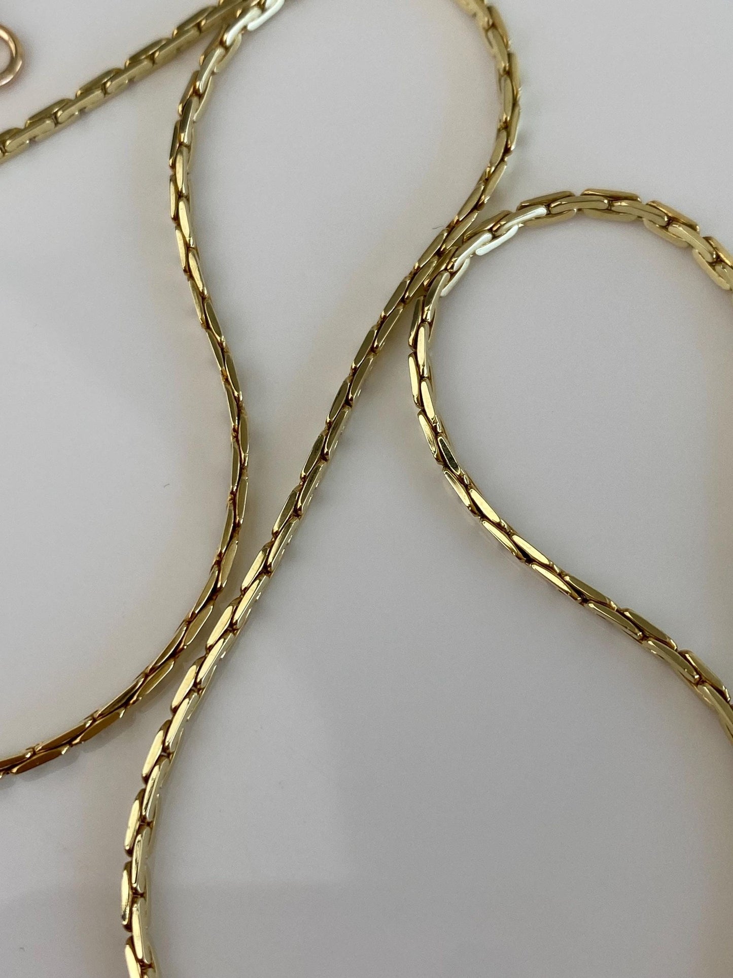 Vintage Solid 14k Yellow Gold C Link Chain Necklace - 22.5 inches