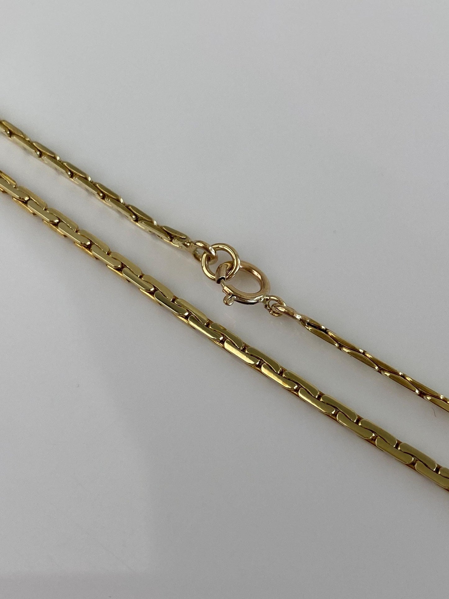 Vintage Solid 14k Yellow Gold C Link Chain Necklace - 22.5 inches