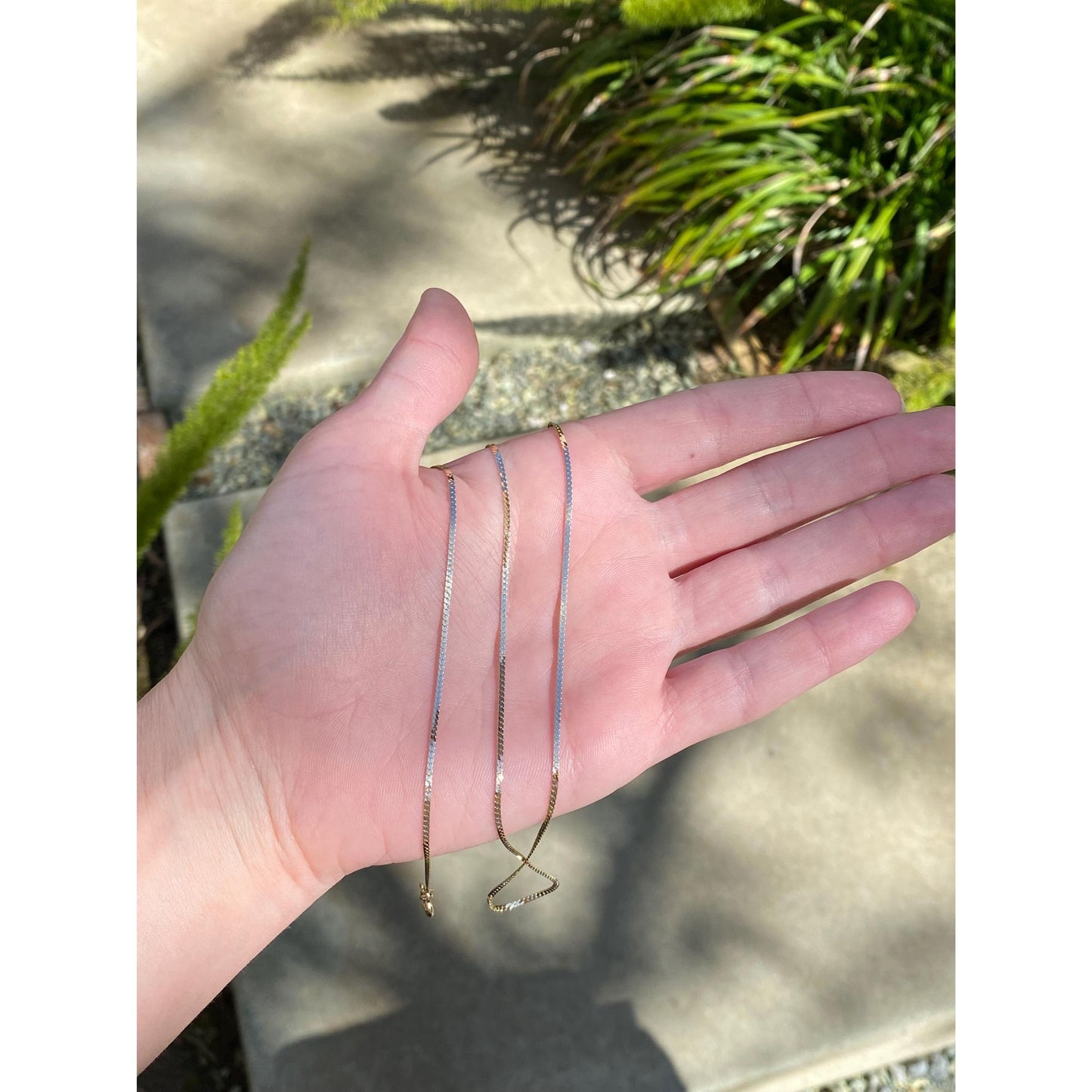 Vintage Solid 14k Yellow Gold Flat Chain Necklace - 24 inches