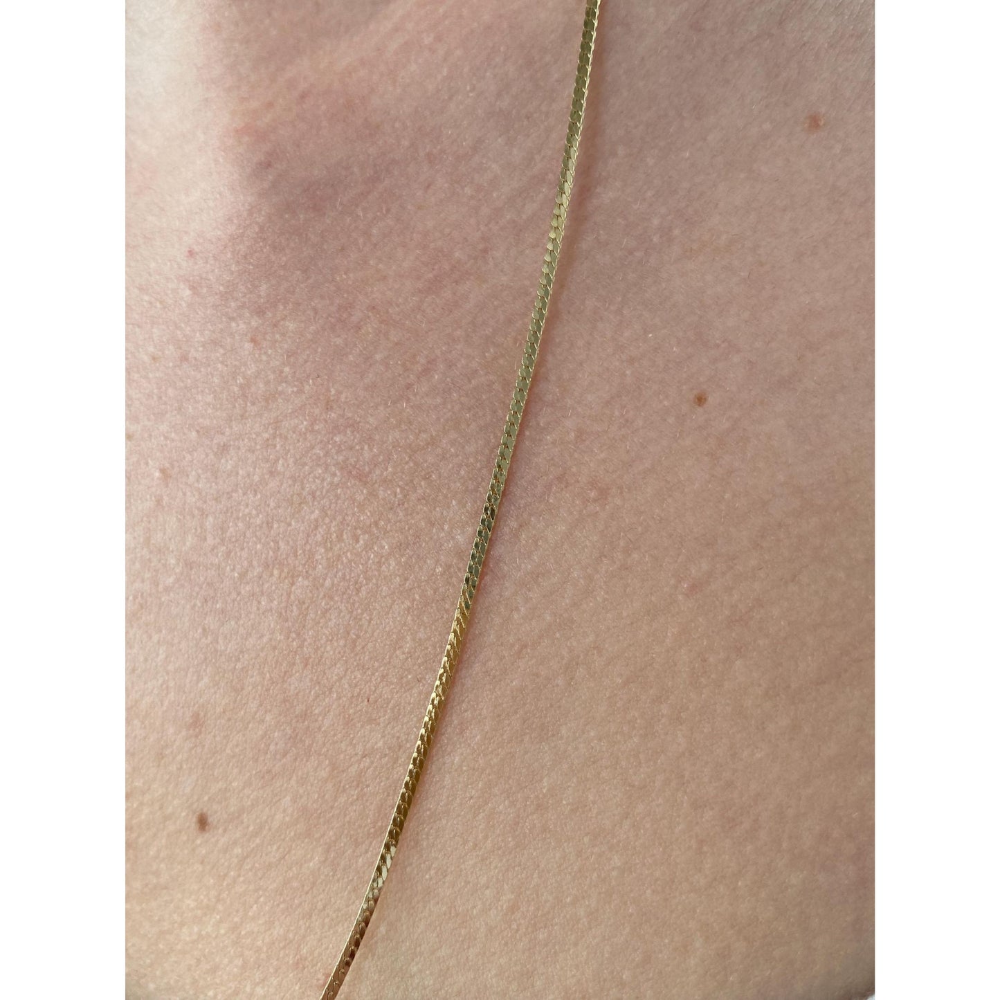 Vintage Solid 14k Yellow Gold Flat Chain Necklace - 24 inches