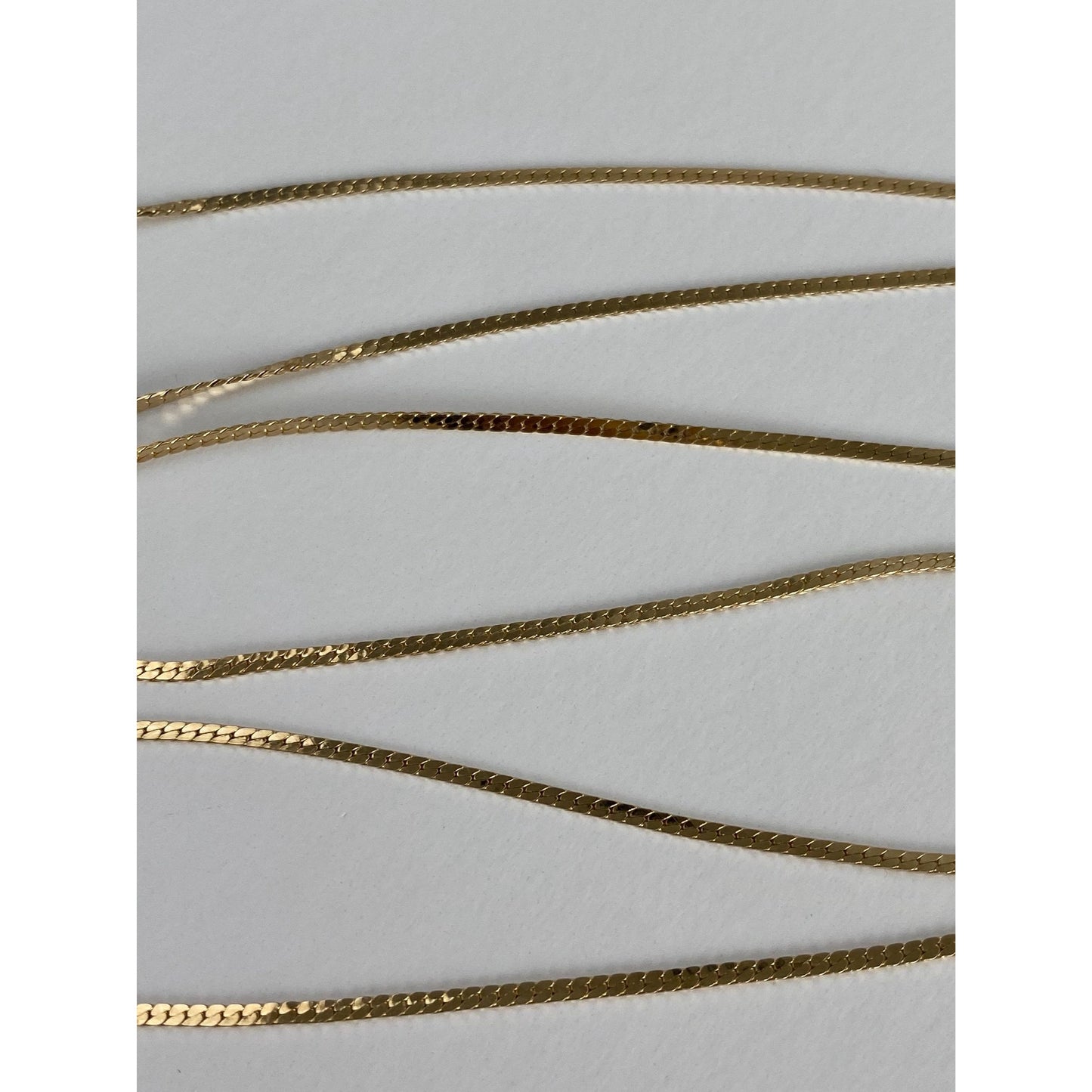 Vintage Solid 14k Yellow Gold Flat Chain Necklace - 24 inches