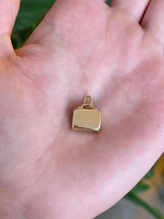 Vintage Solid 14k Yellow Gold Articulated Typewriter Case Charm