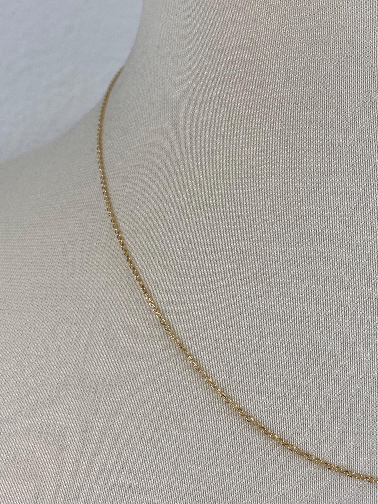 Vintage Solid 14k Yellow Gold Tight Rolo Chain Necklace - 18.5 inches