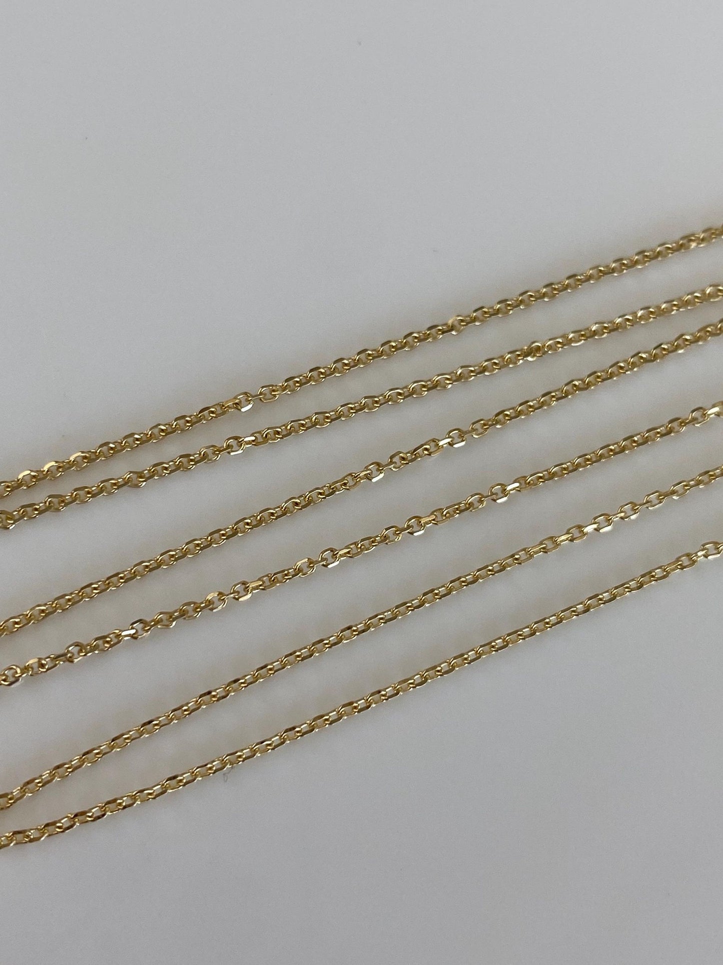Vintage Solid 14k Yellow Gold Tight Rolo Chain Necklace - 18.5 inches