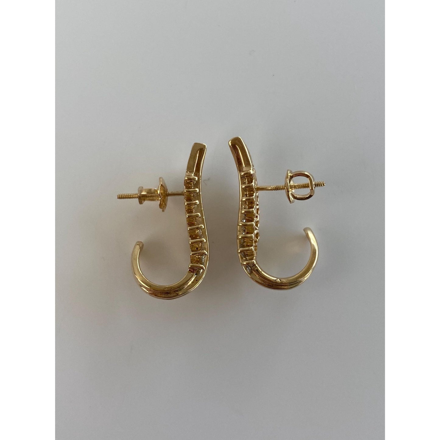 Vintage Solid 14k Yellow Gold Diamond Drop Earrings