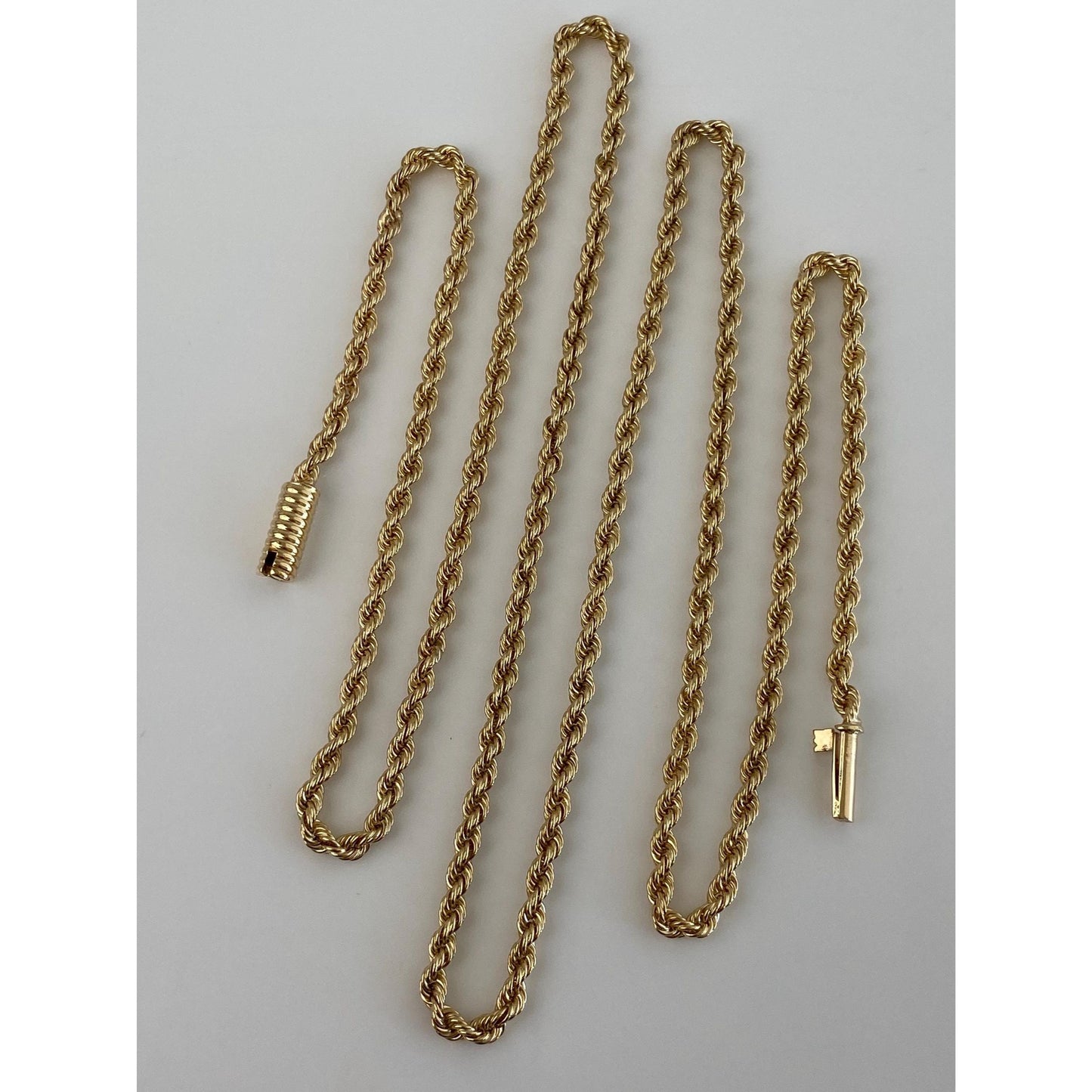 Vintage Solid 14k Yellow Gold Rope Chain Necklace - 29 inches