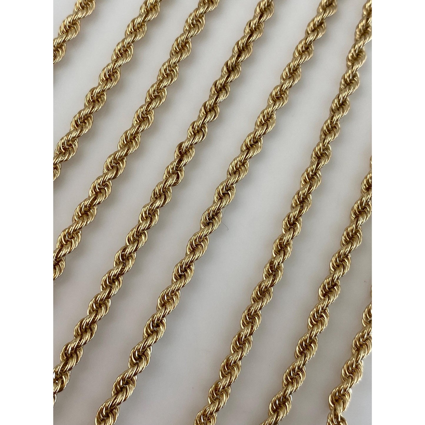 Vintage Solid 14k Yellow Gold Rope Chain Necklace - 29 inches