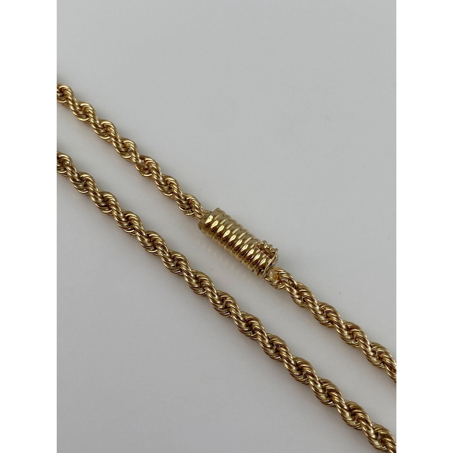 Vintage Solid 14k Yellow Gold Rope Chain Necklace - 29 inches