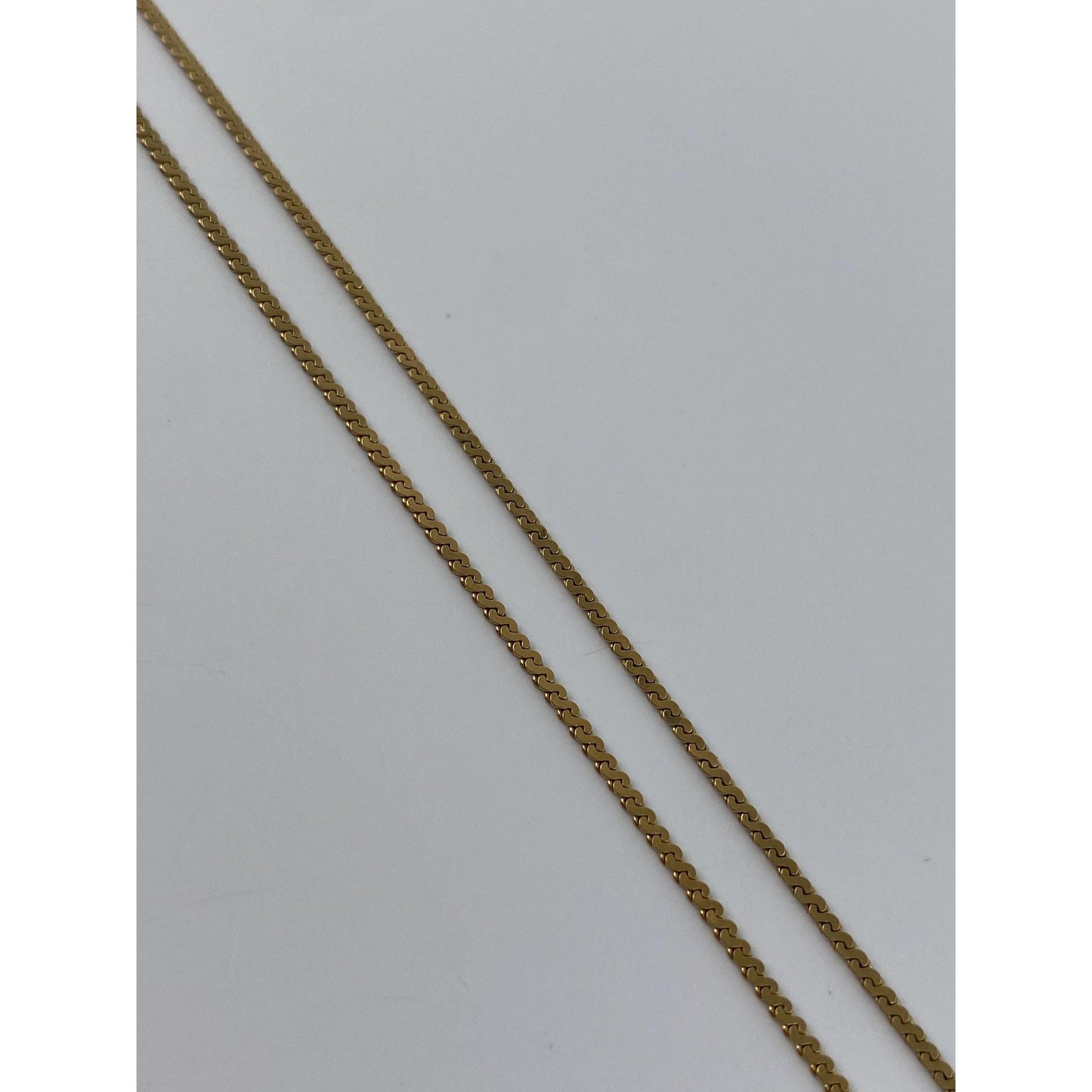 Solid 14k White & Yellow Gold Diamond 'Gwen' Nameplate Serpentine Necklace - 16 inches